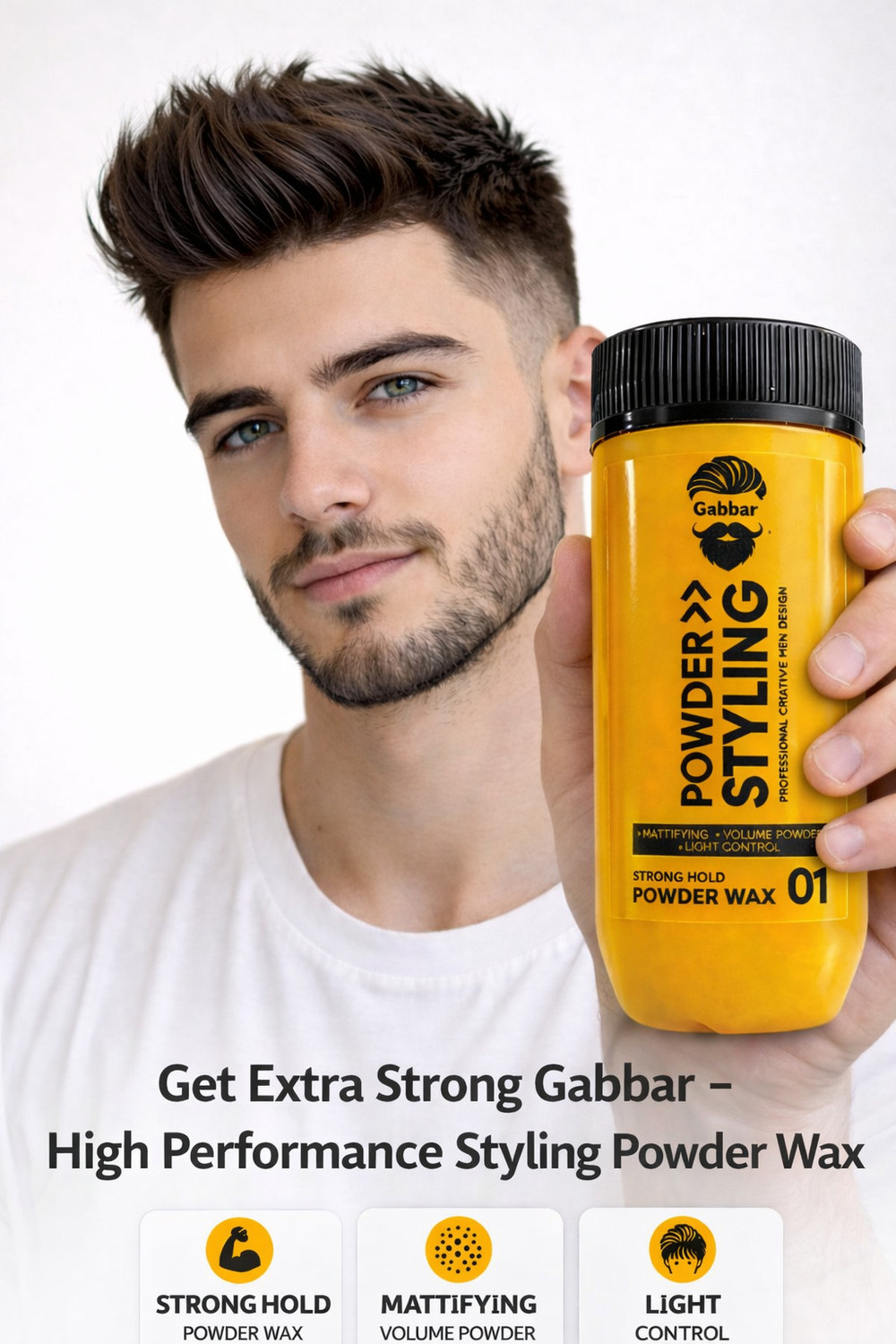 Image of Gabbar Powder Styling Wax Extra Strong Hold Hair Styler (20 ml)