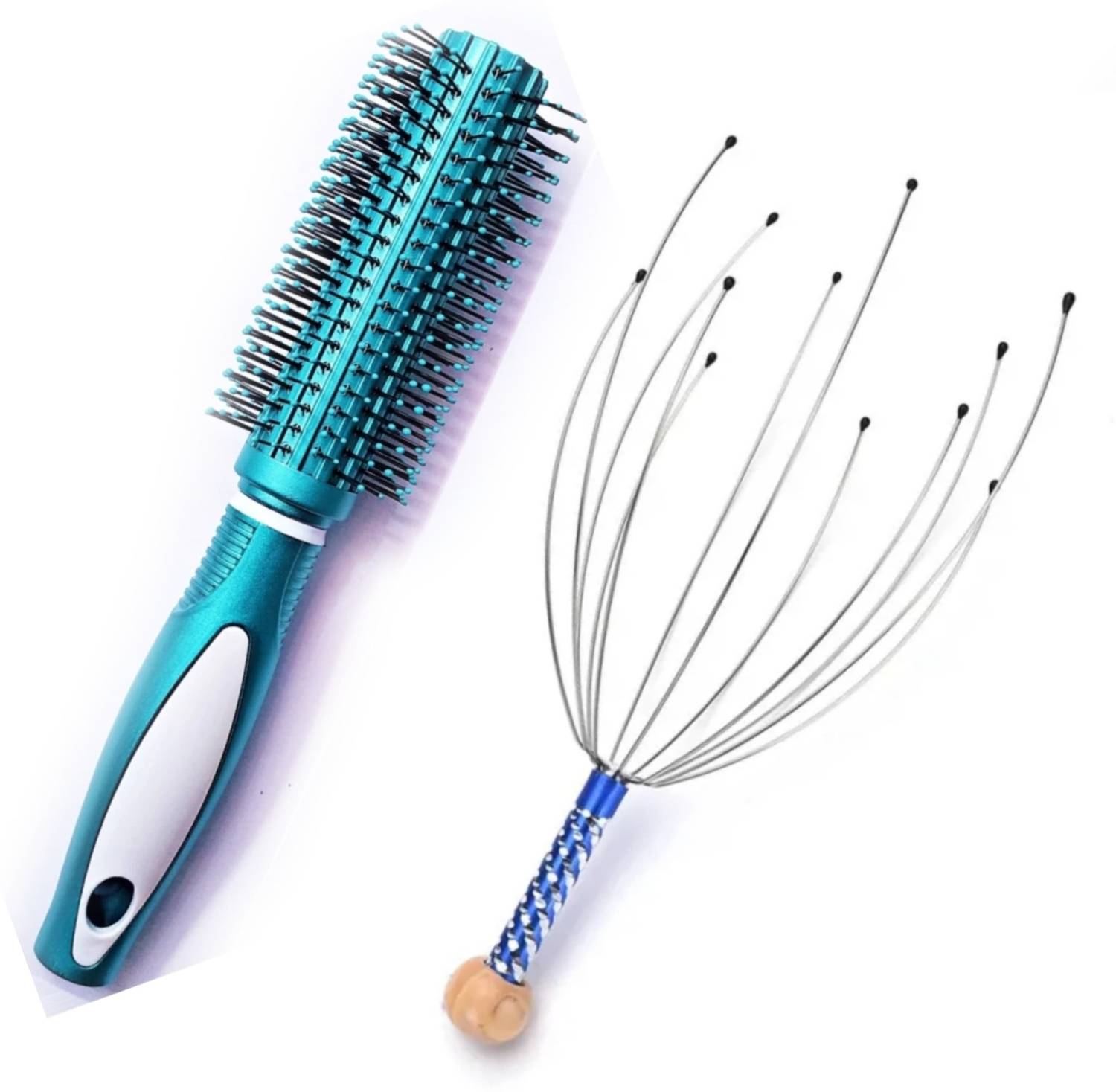 AASAKT Head Massager Scalp Scratcher And Round Hair Brush Hair Tonic