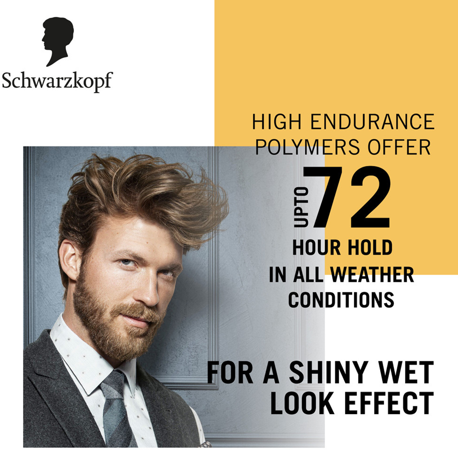 Image of Schwarzkopf Wet Hair Styling Gel For 24 Hours Shiny Wet Look Effect Hold 3, Non-Sticky Hair Gel