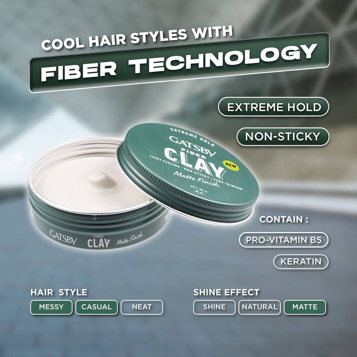 GATSBY Japan's No.1 Fiber Clay Hair Clay - Image 3