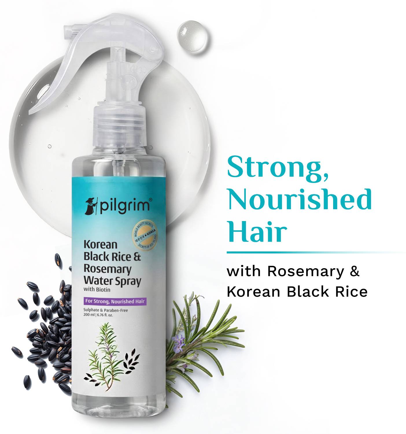 Pilgrim Korean Black Rice Rosemary Hair Spray 200 ml