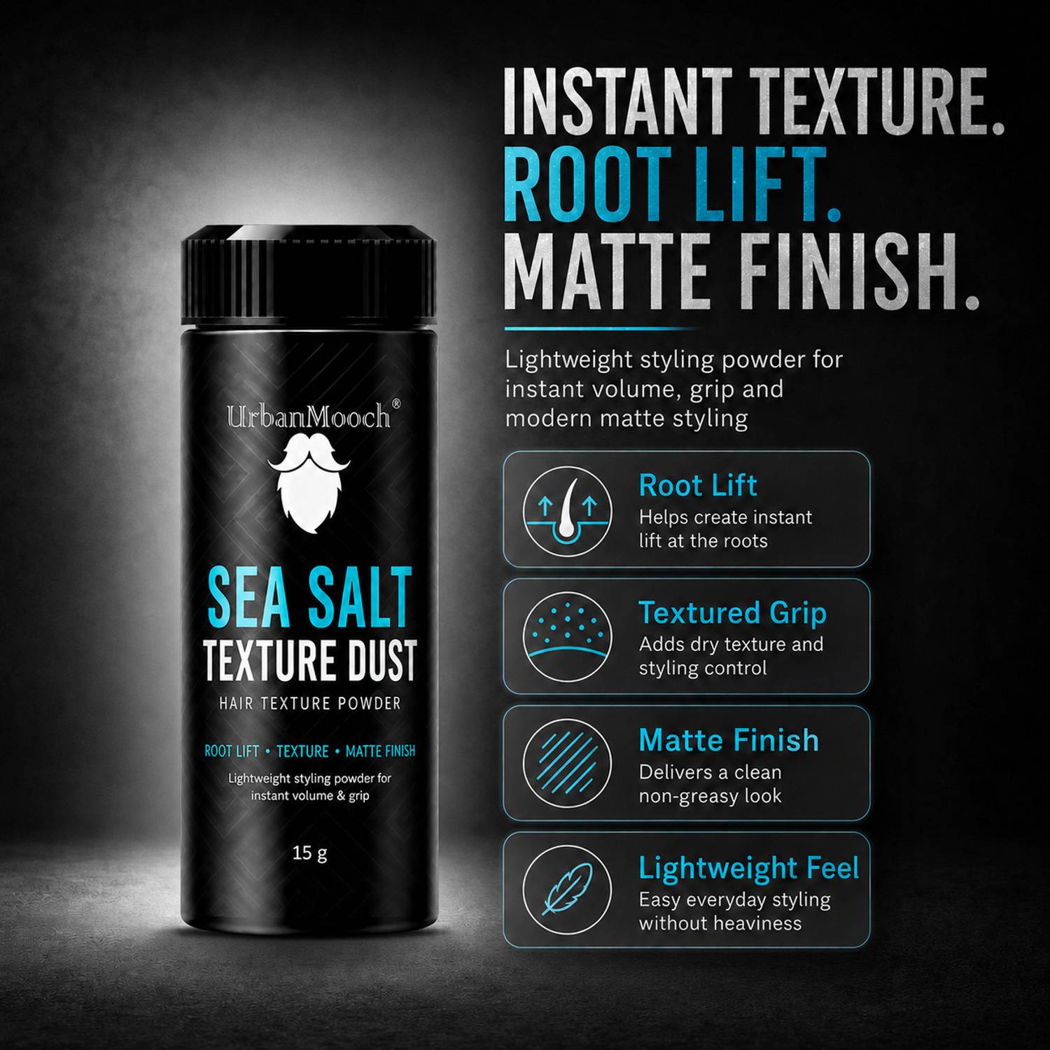 UrbanMooch Sea Salt Hair Texture Powder for Men - Image 5