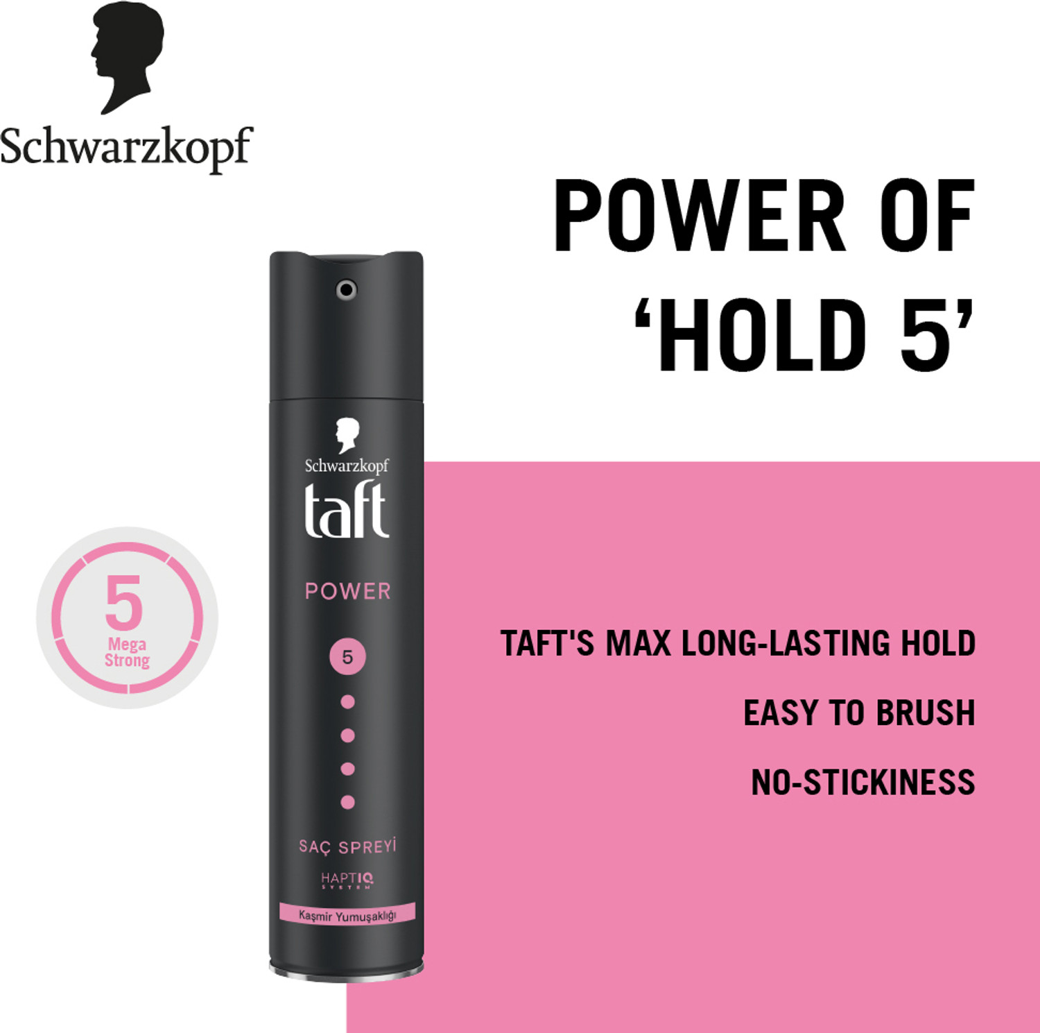 Image of Schwarzkopf TAFT Power Hold 5 Hair Spray for Heat Protection, Gives Cashmere like Softness Hair Spray