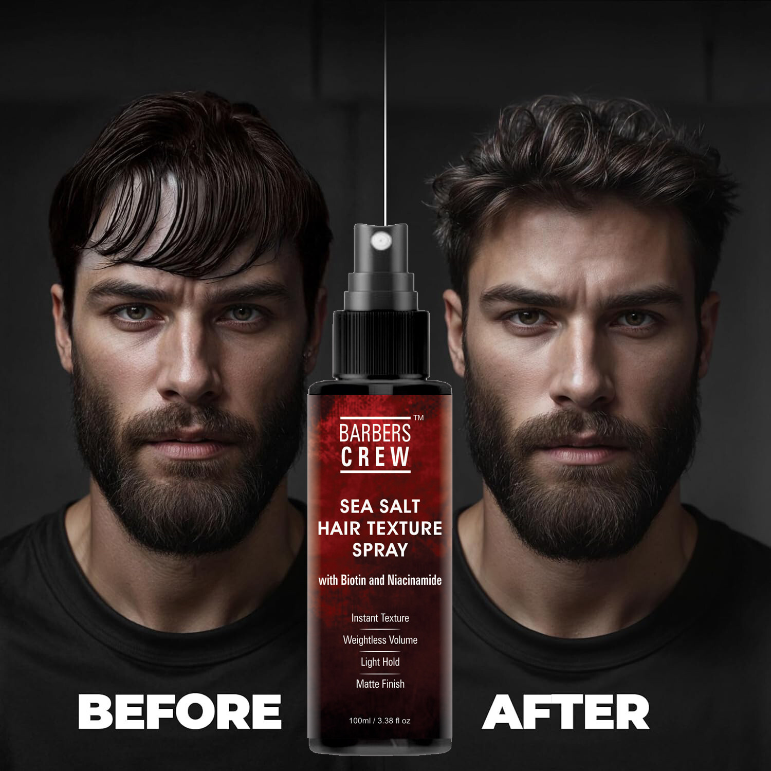 Image of Barbers Crew Sea Salt Spray Hair Volume, Texture, Heat Protectant, Hold - Styling Hair Powder