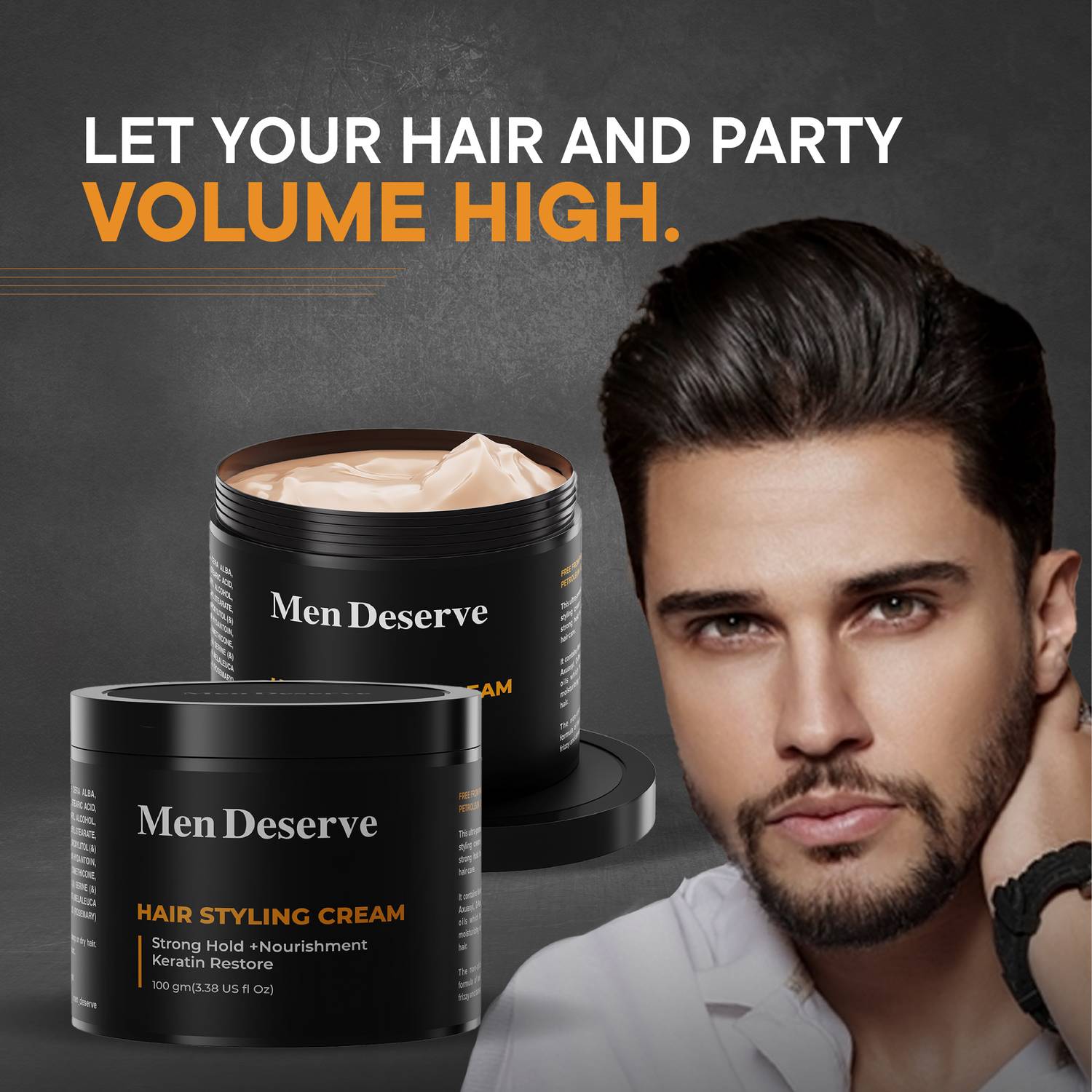 Men Deserve Hair Styling Cream (Strong Hold + Nourishment) - Image 5