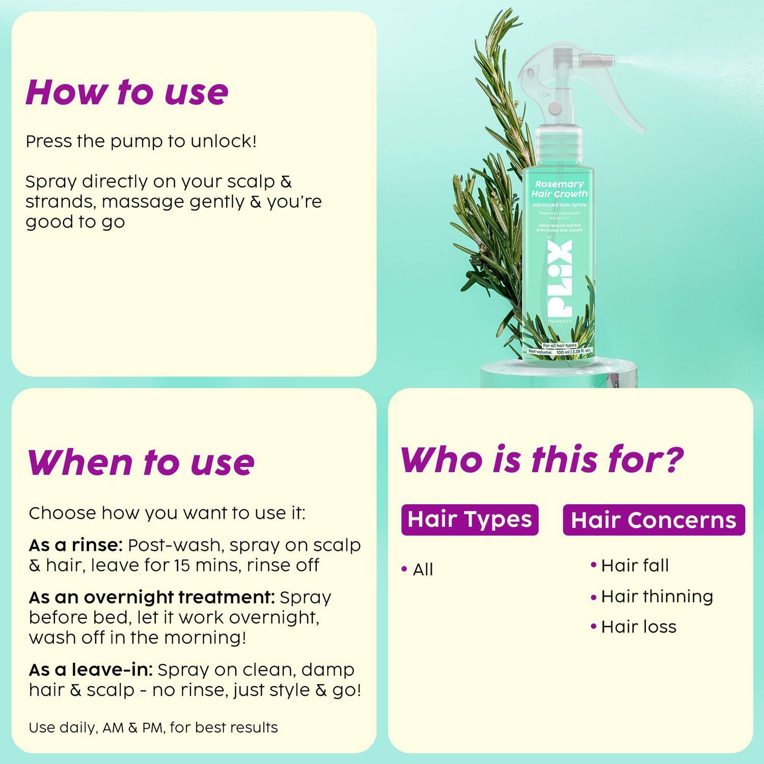 The Plant Fix Plix Rosemary Hair Growth Spray - Image 5