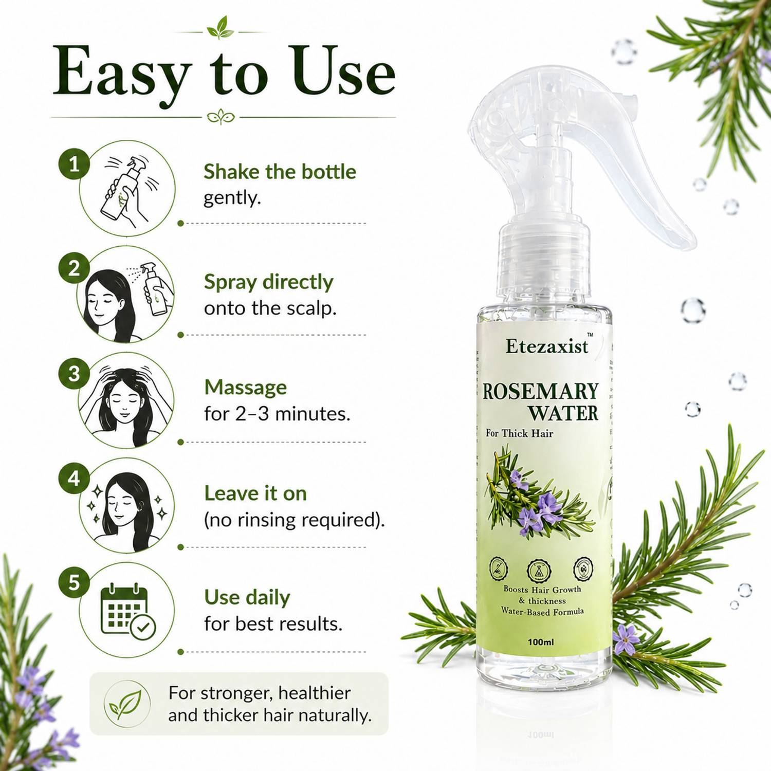 Etezaxist Rosemary Water Hair Spray - Image 3