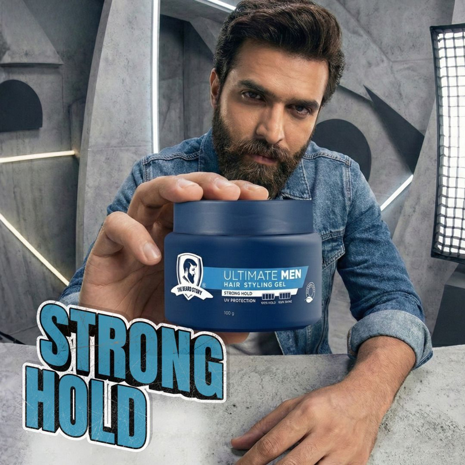 Image of THE BEARD STORY Hair Styling Gel, Uv Protect, Strengthens, Smooth & Shiny, Strong Hold Hair Gel