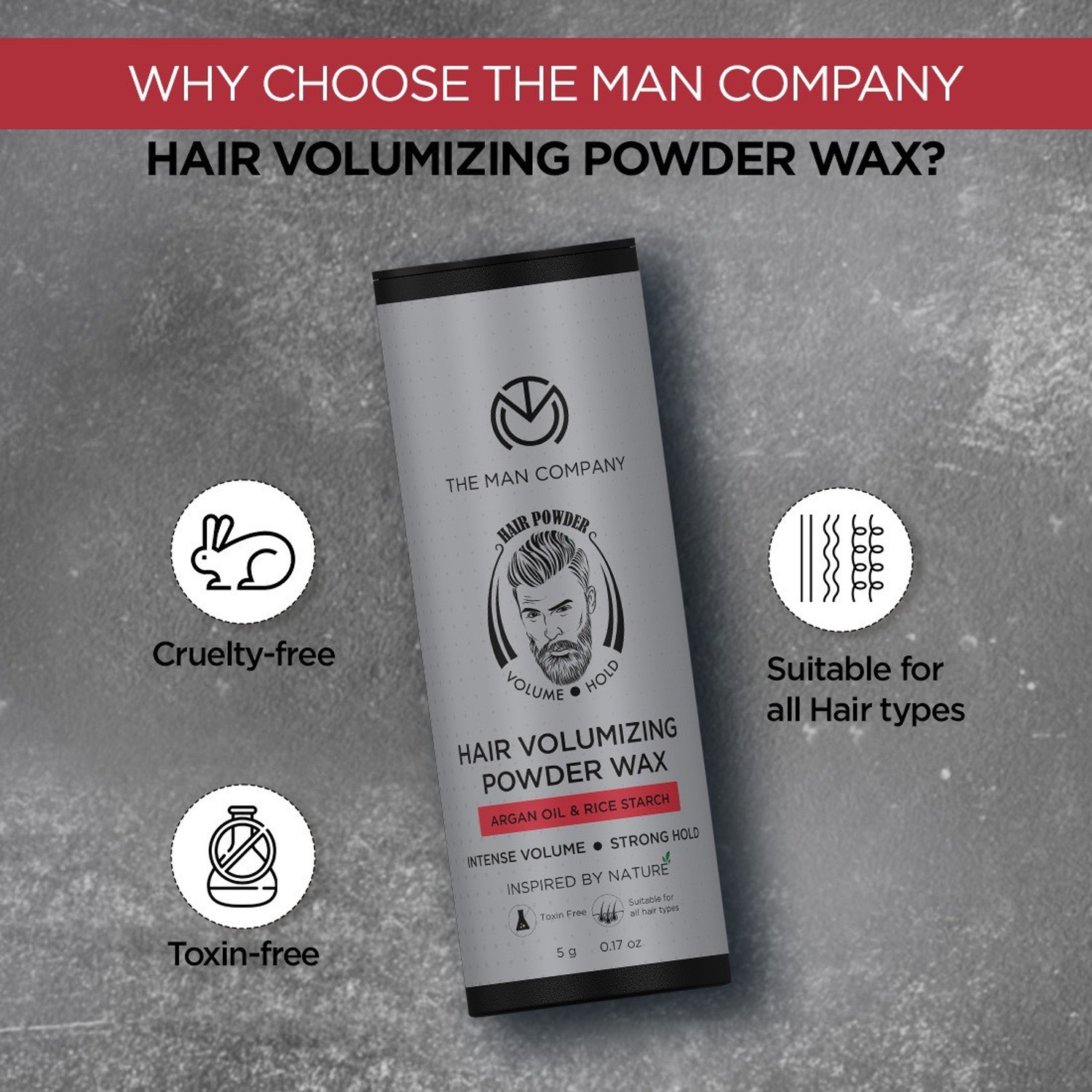 Image of THE MAN COMPANY Hair Volumizing Wax Strong Hold | Matte Finish | Non Greasy Hair Powder