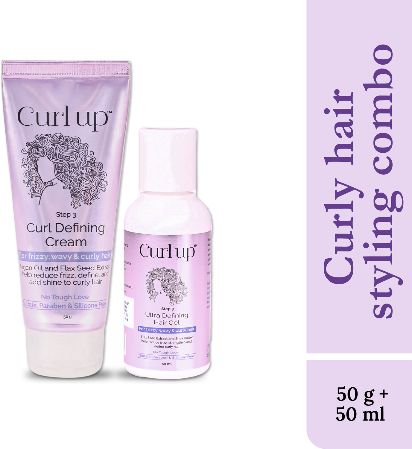 Image of CURL UP Styling Combo With Curl Cream & Hair Gel (Combo of 2) Hair Gel