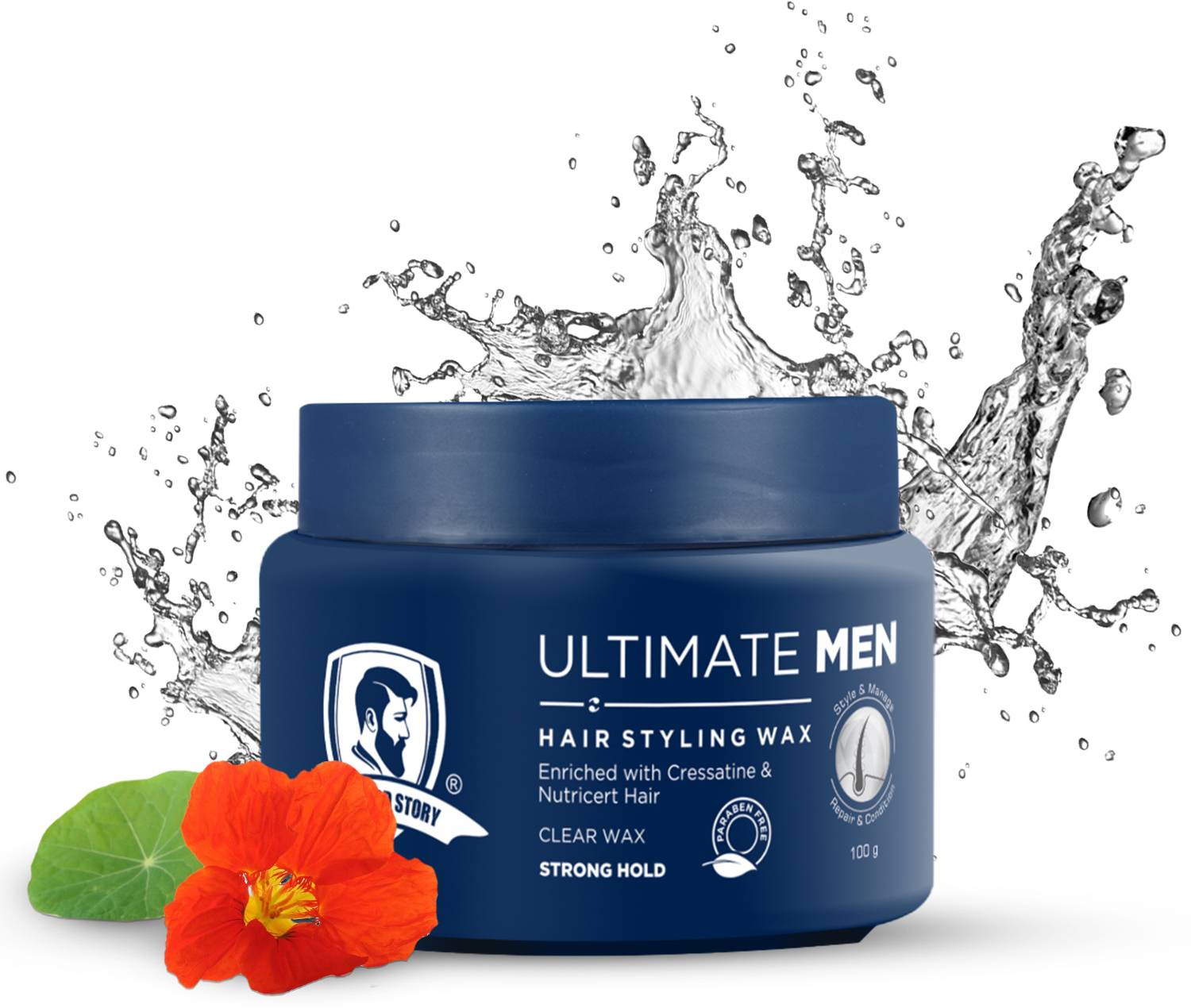 THE BEARD STORY Ultimate Hair Styling Wax, Strong Hold, Shine, Long Lasting With Argan Oil Hair Wax