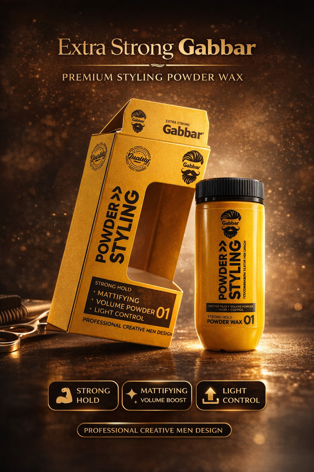 Image of Gabbar Powder Styling Wax Extra Strong Hold Hair Styler (20 ml)