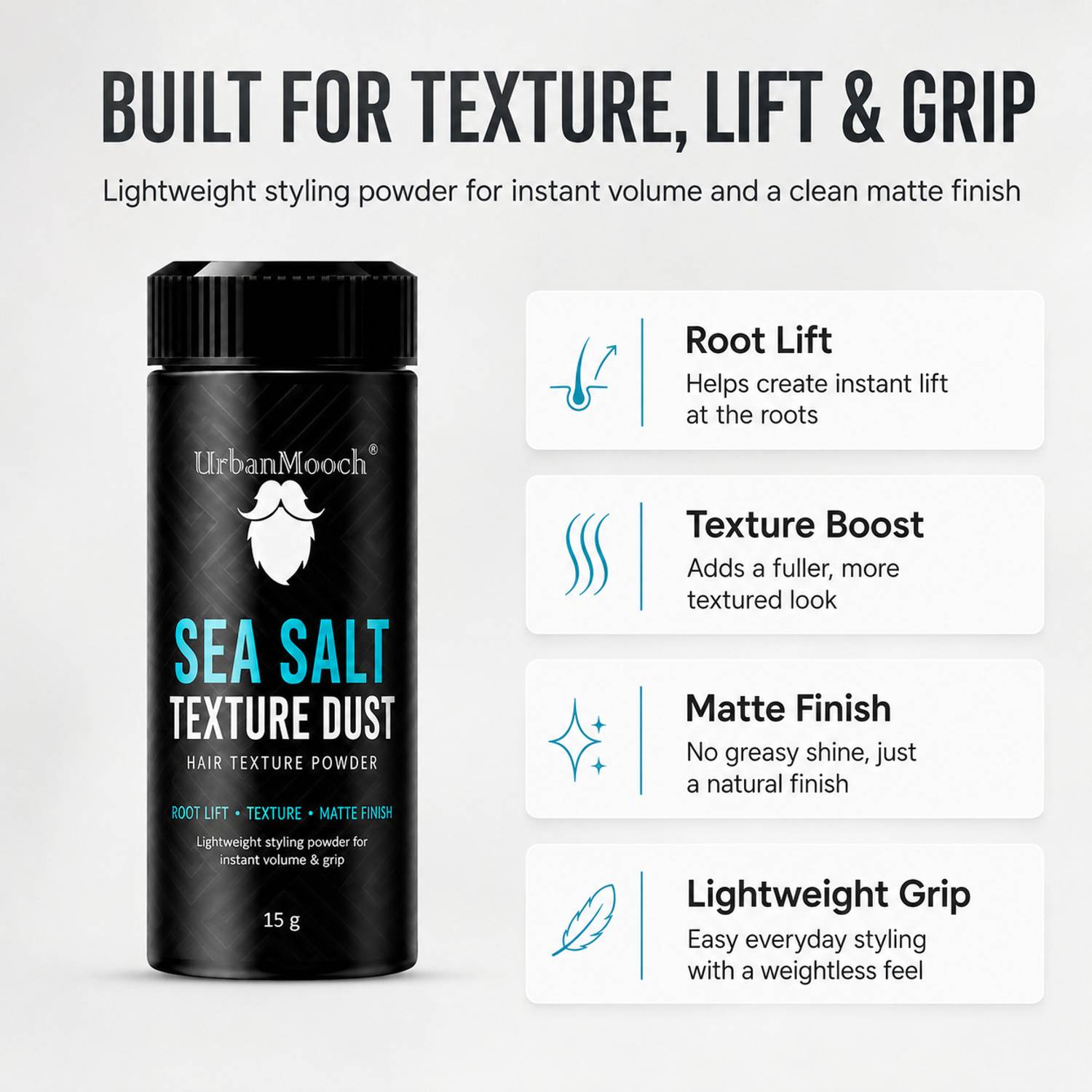 UrbanMooch Sea Salt Hair Texture Powder for Men - Image 2