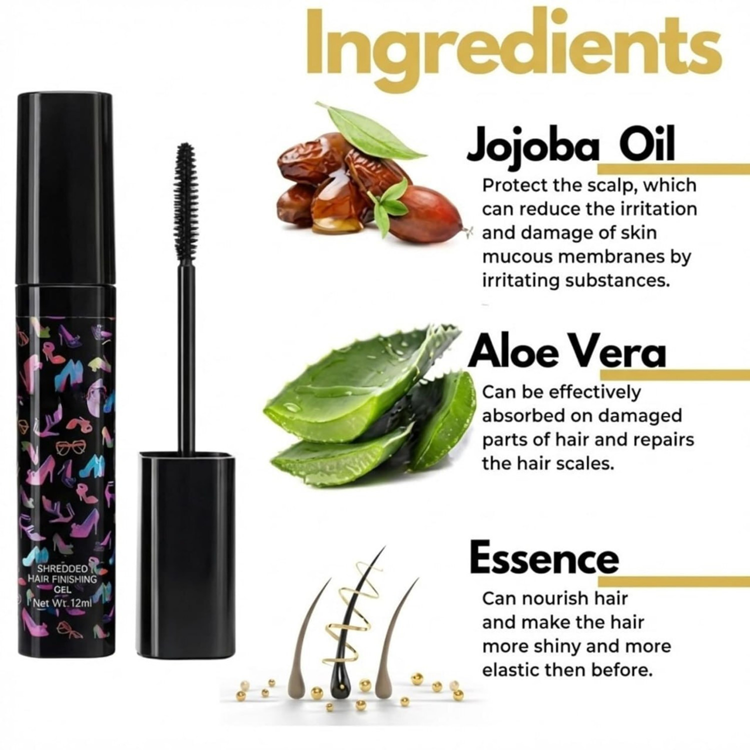 Image of KLLARY Hair Finishing Stick - Flyaway Frizz Control For Smooth,Shiny Hair Gel Hair Gel