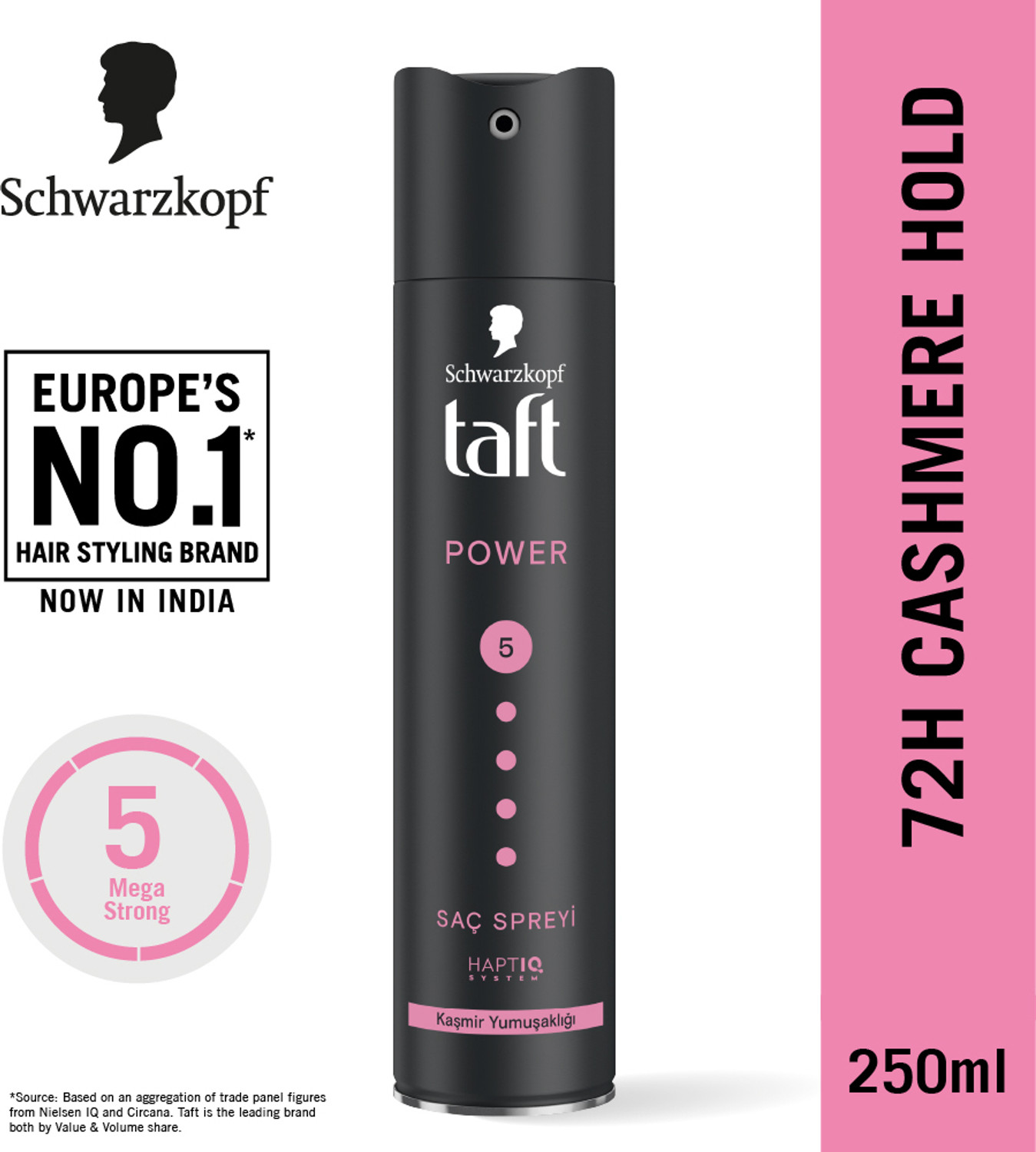 Image of Schwarzkopf TAFT Power Hold 5 Hair Spray for Heat Protection, Gives Cashmere like Softness Hair Spray