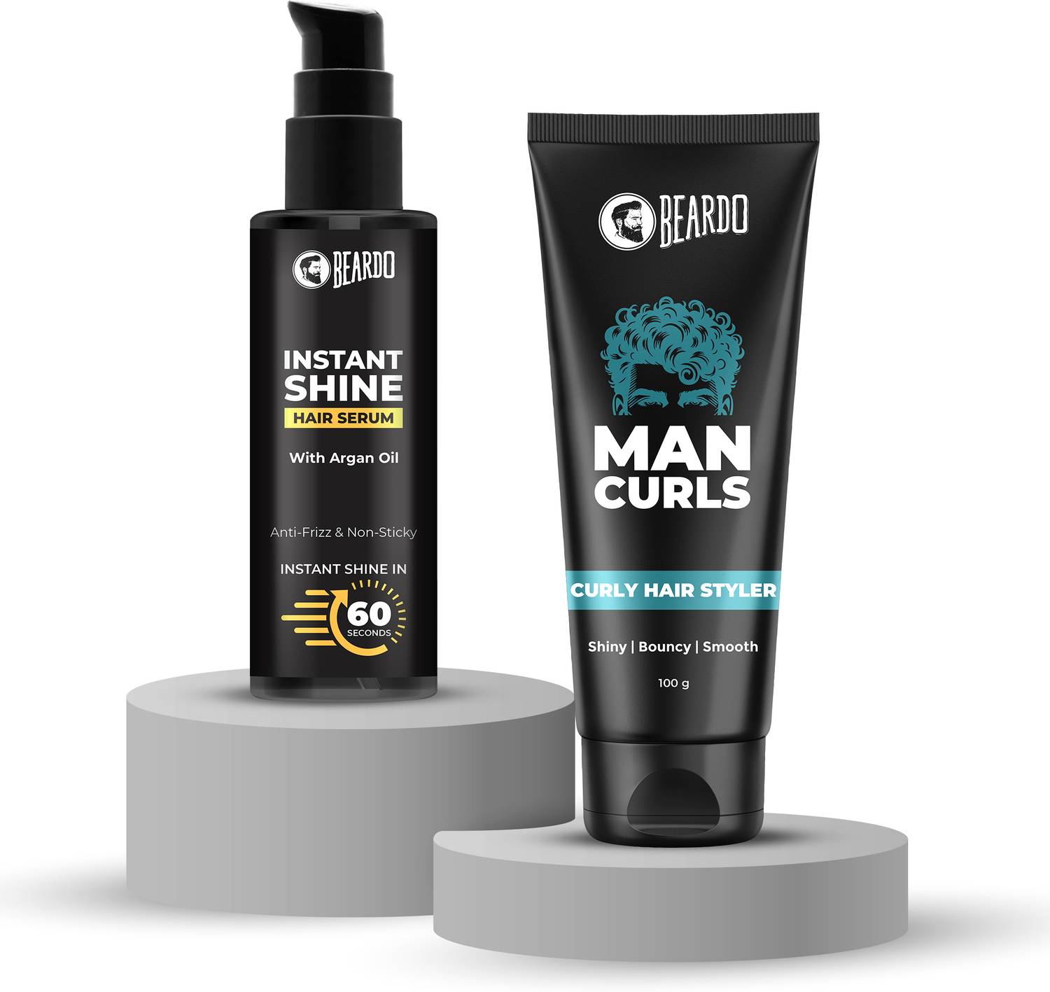 BEARDO Man Curls Curly Hair Cream & Serum (Set of 2) Pack of 2 - Image 1