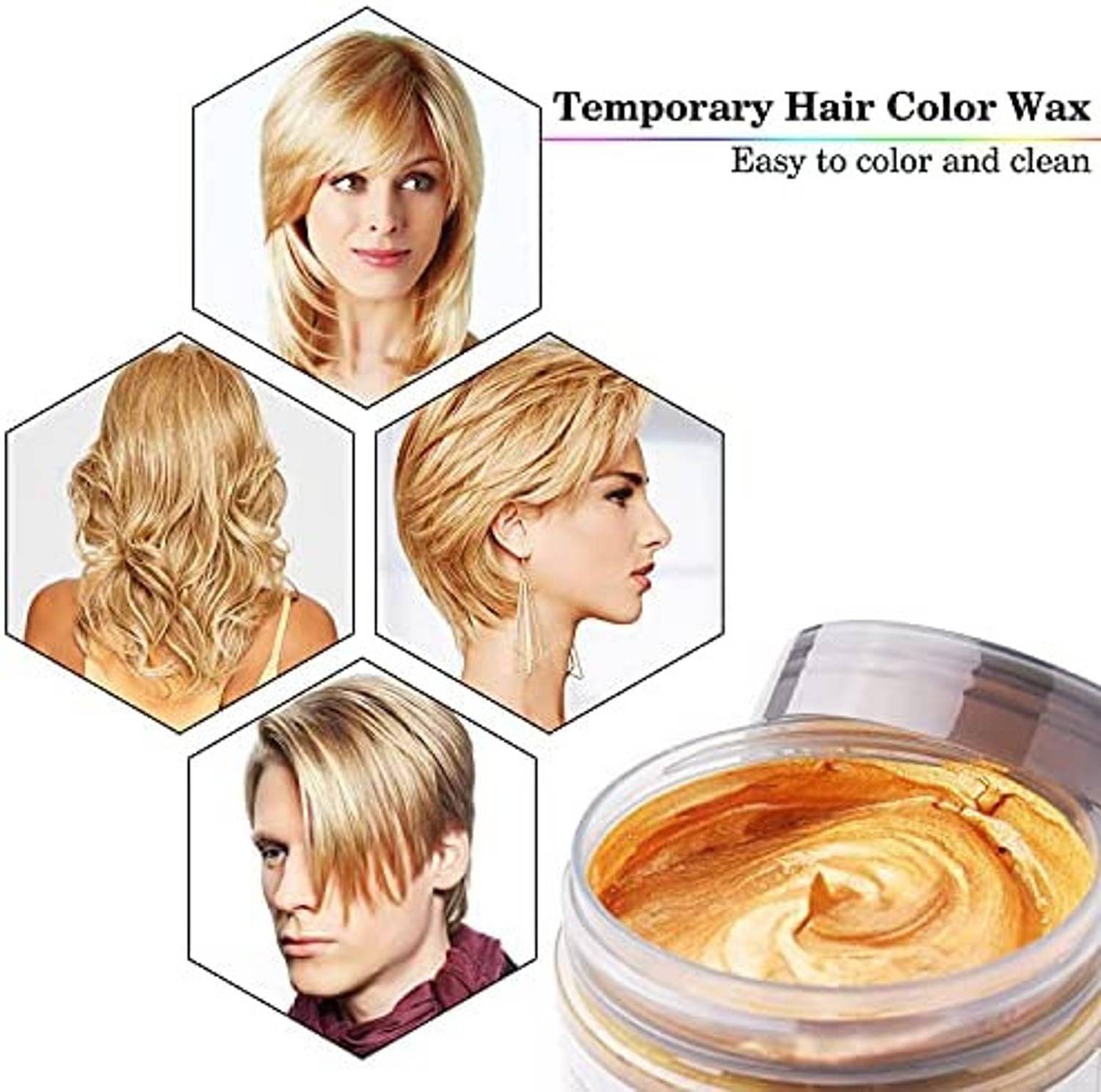 ADJD Organic Gold Hair Styling Color Wax For Strong Hold And Volume For Highlights Hair Wax