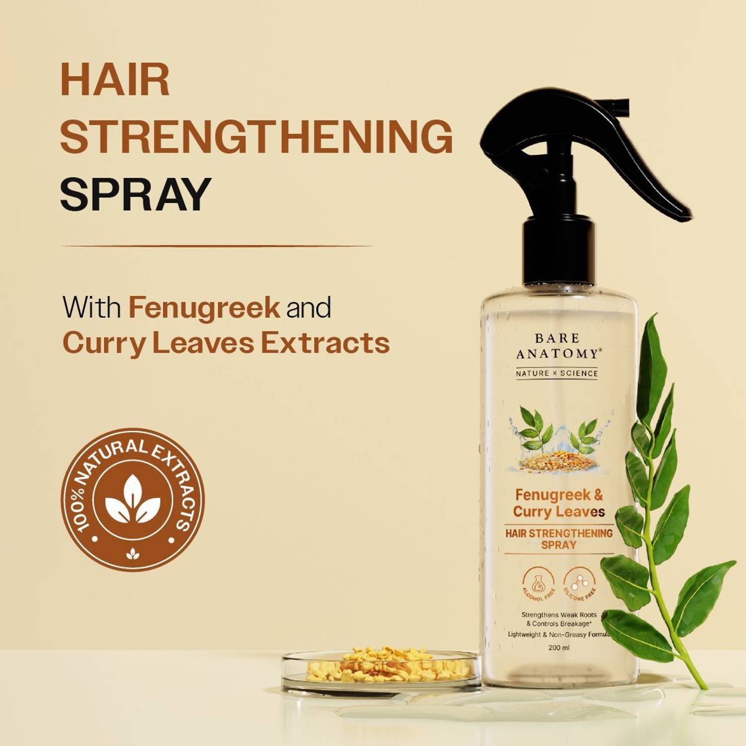 BARE Methi, Curry Leaves Hair Spray - Image 2