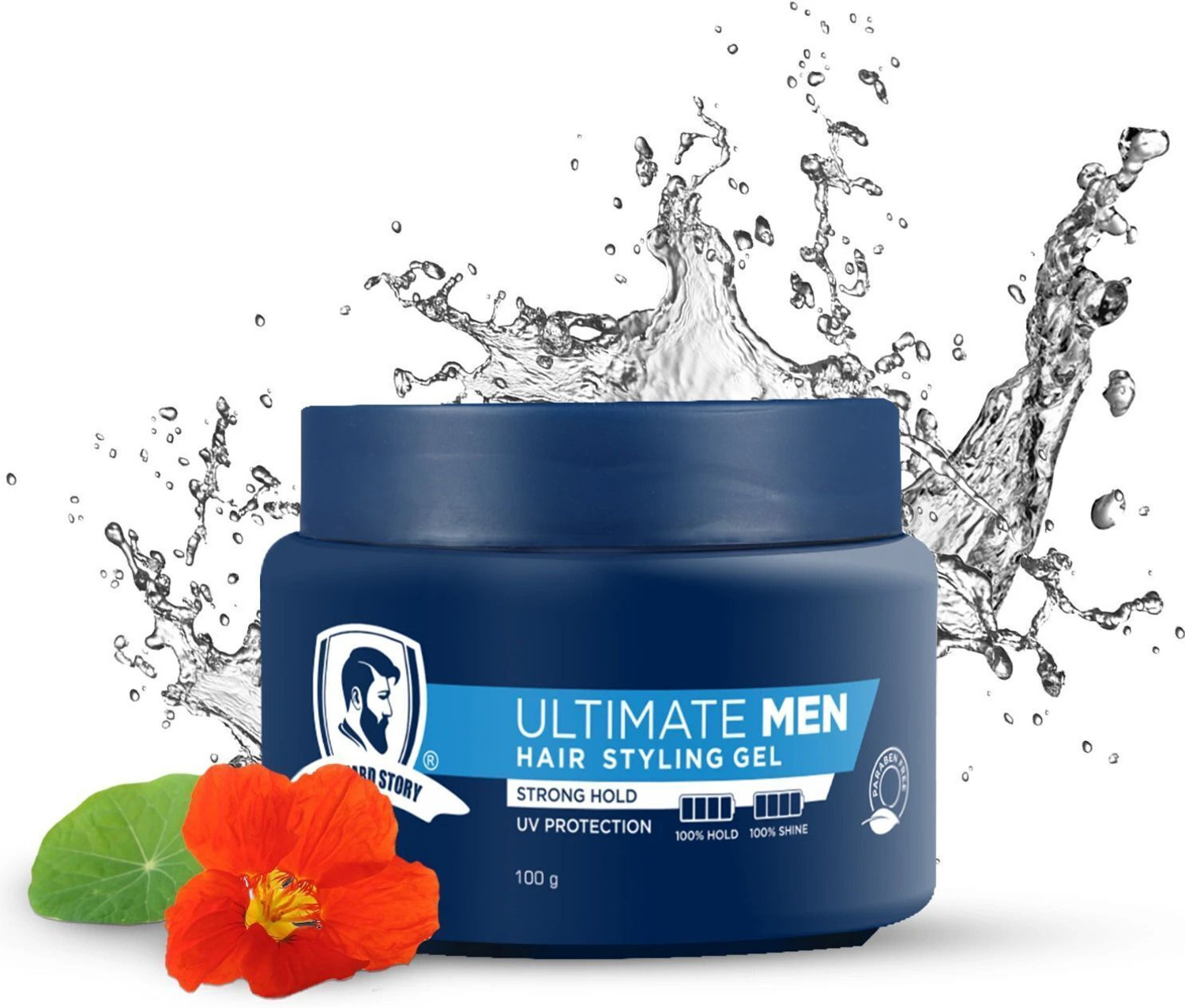 Image of THE BEARD STORY Hair Styling Gel, Uv Protect, Strengthens, Smooth & Shiny, Strong Hold Hair Gel
