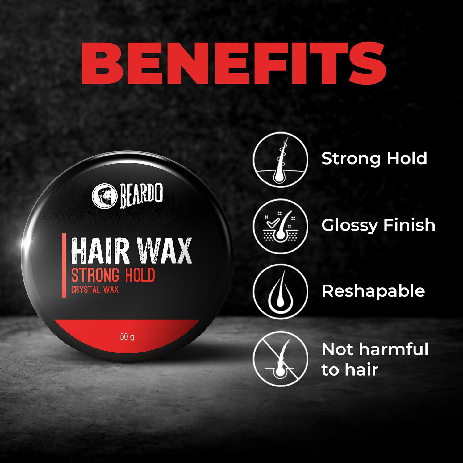 Image of BEARDO Strong Hold Crystal Gel Wax & XXTRA STRONGHOLD | Glossy Finish (Set of 2) Hair Wax