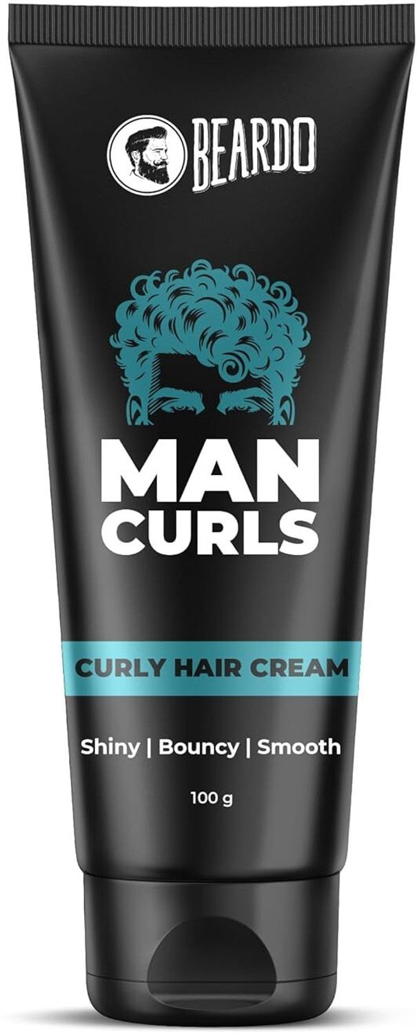 Image of BEARDO Man Curls Curly Hair Cream | Define & Enhance Curls with Natural Hold Hair Cream