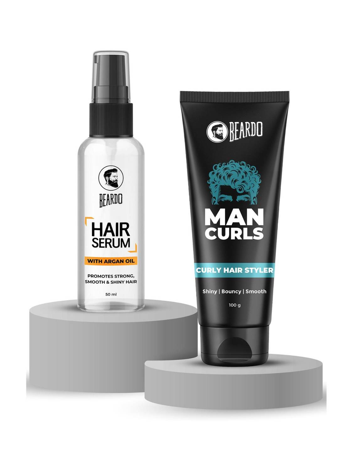 BEARDO Man Curls Curly Hair Cream & Serum Pack of 2 - Image 1