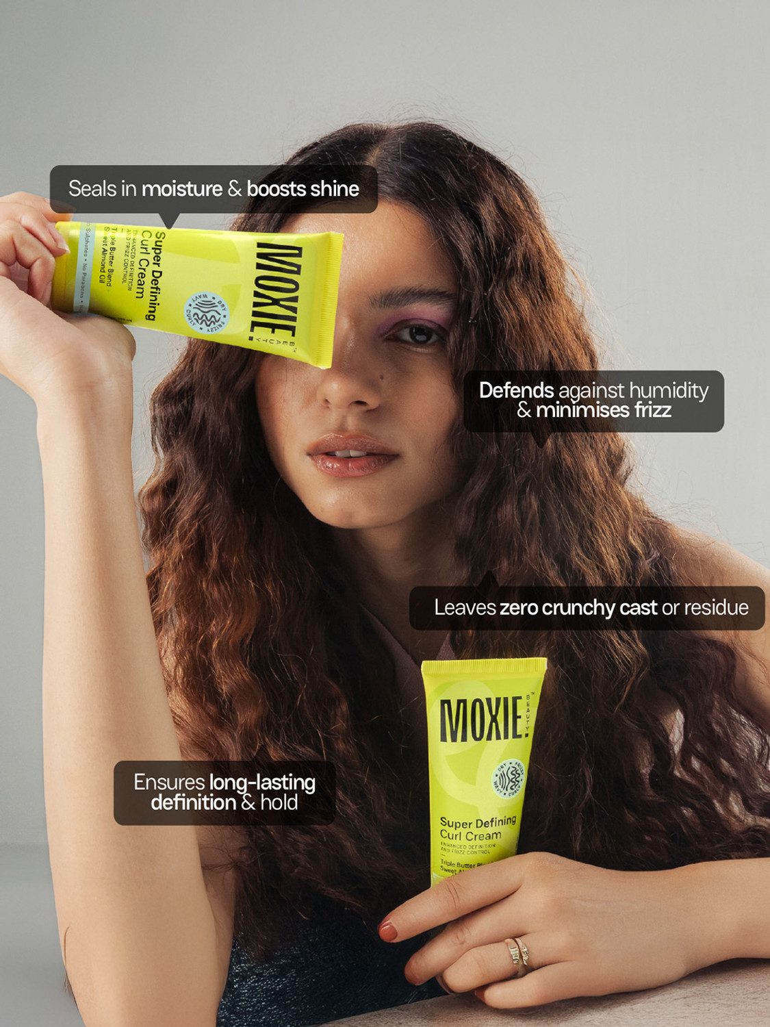 Image of MOXIE BEAUTY Super Defining Curl Cream: 96% Hair Moisture Retained | Toxin Free | Travel Size Hair Cream