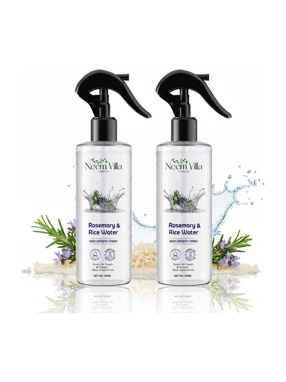 Image of NEEM VILLA COSMETICS Rosemary & Rice Water Hair Growth Spray-For Thicker, Stronger Hair (200 ml)