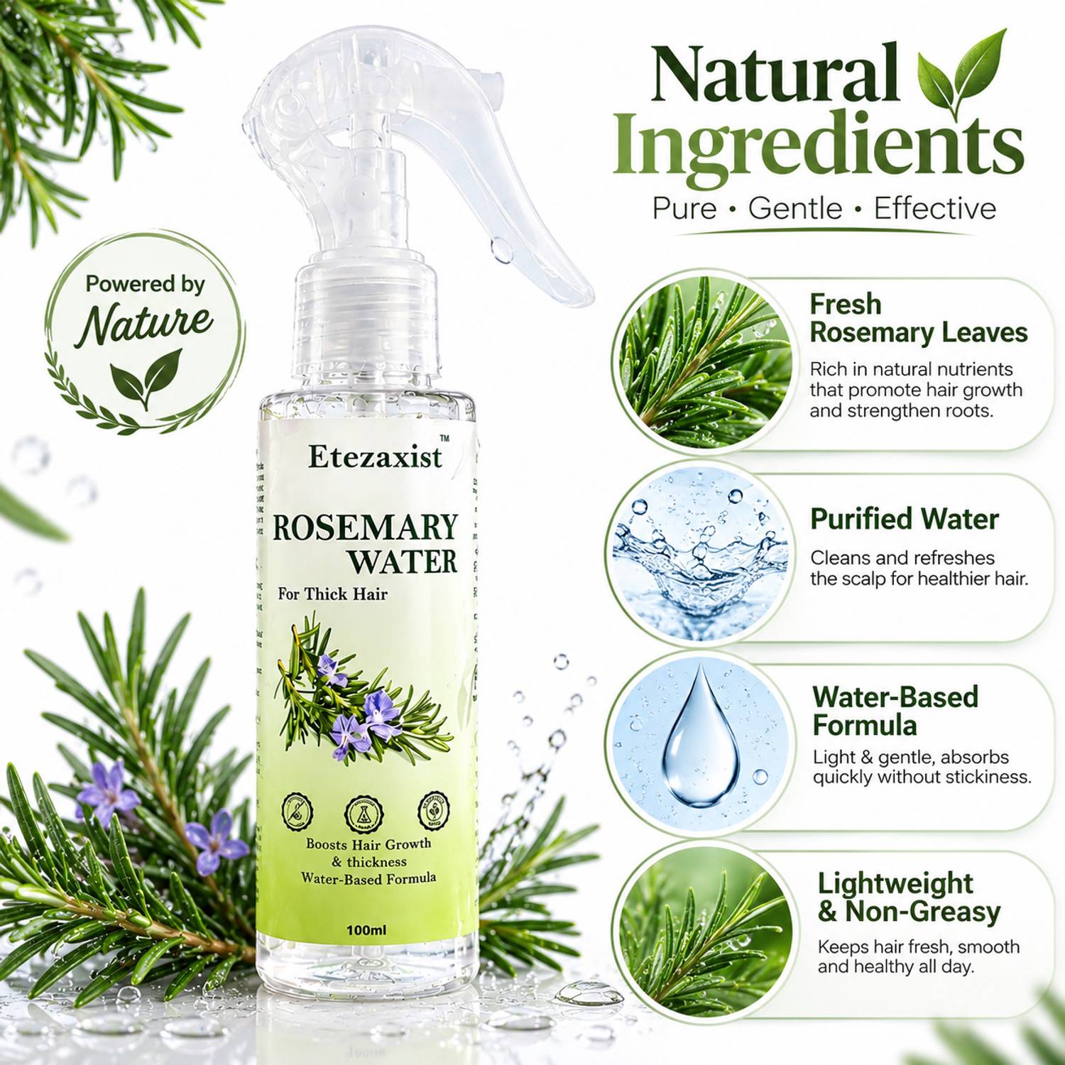 Etezaxist Rosemary Water Hair Spray - Image 2