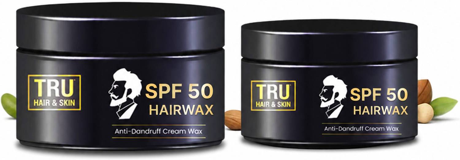 TRU HAIR SPF 50 Hair Wax Cream for Men 8Hr Hold & Anti-Dandruff H