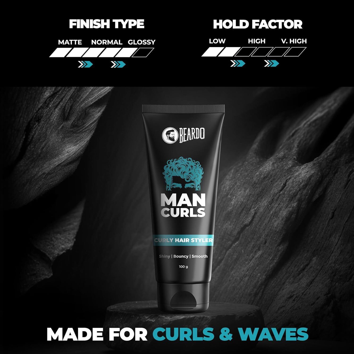 Image of BEARDO Man Curls Shampoo | 48 Hour Hydration | & Man Curls Curly Hair Cream (Set of 2) Hair Cream