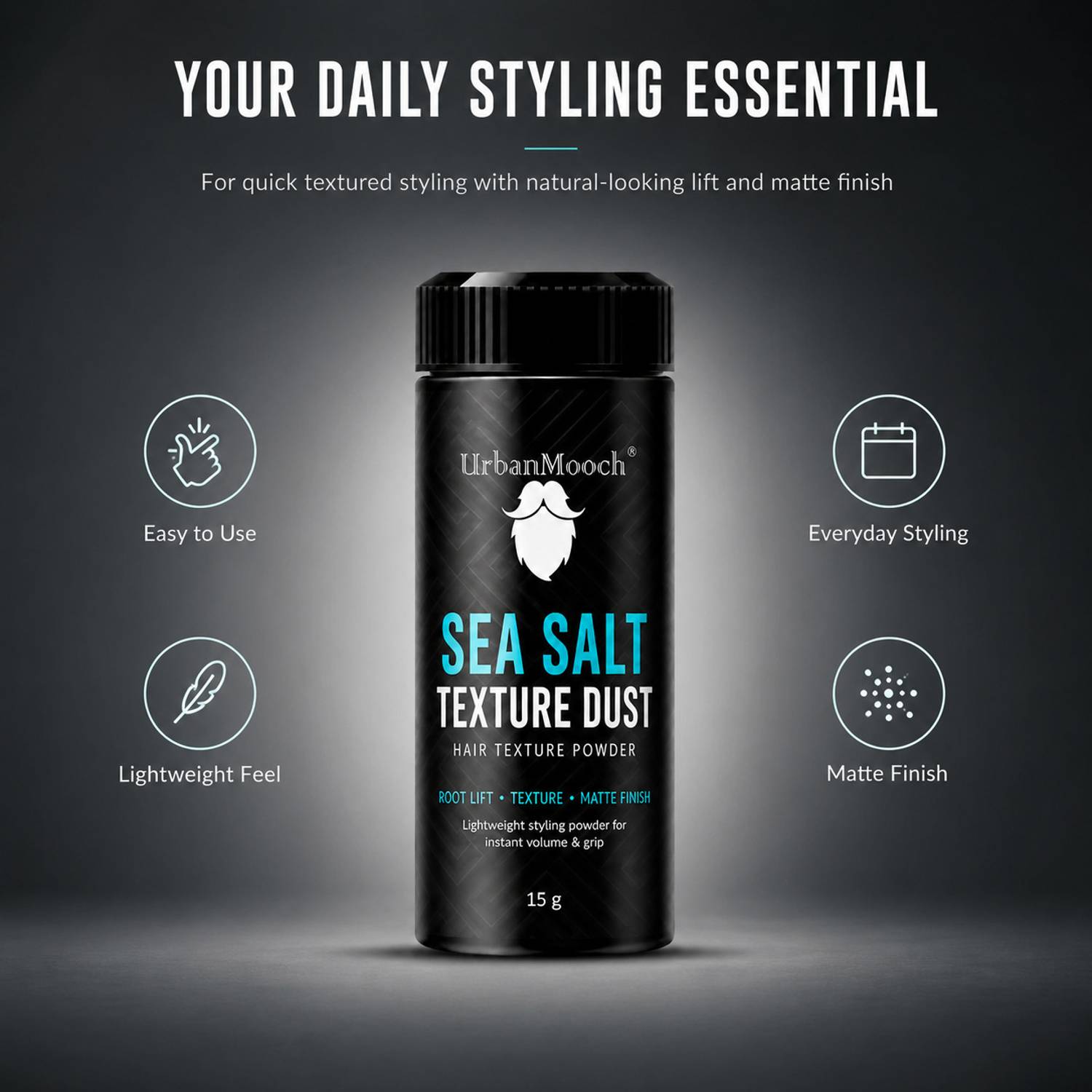 UrbanMooch Sea Salt Hair Texture Powder for Men - Image 3