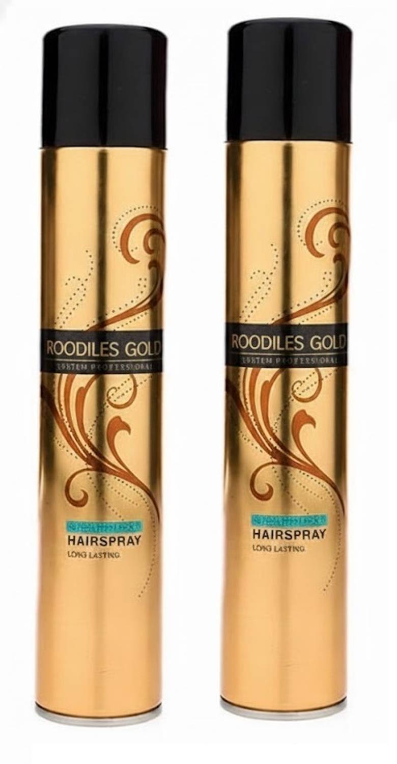 ROODILES Super Hold Hair Spray For All Hair Types Natural Finish and Strong Hold SET OF 2 Hair Spray