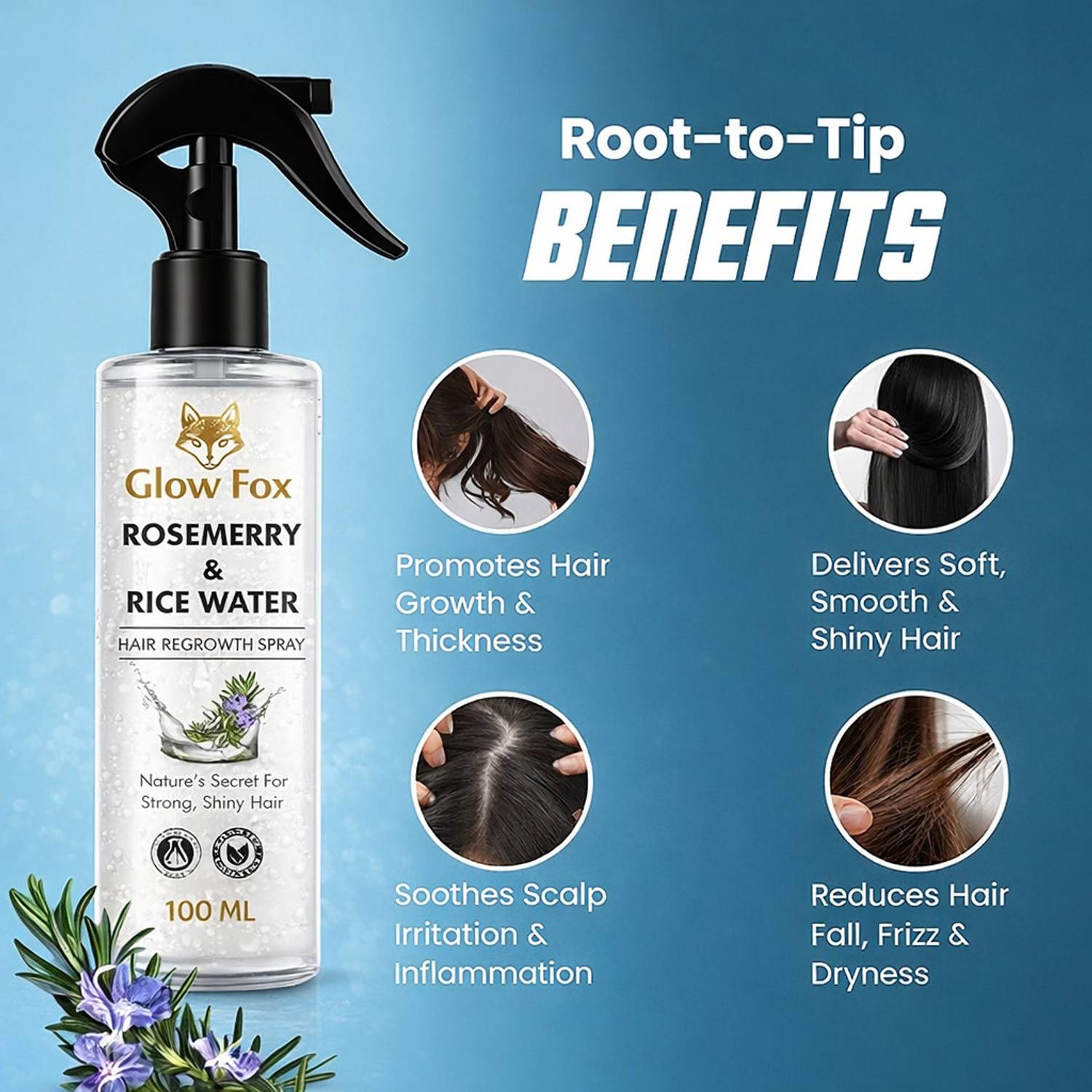 Glow Fox Rosemary Hair Growth Spray - Image 3