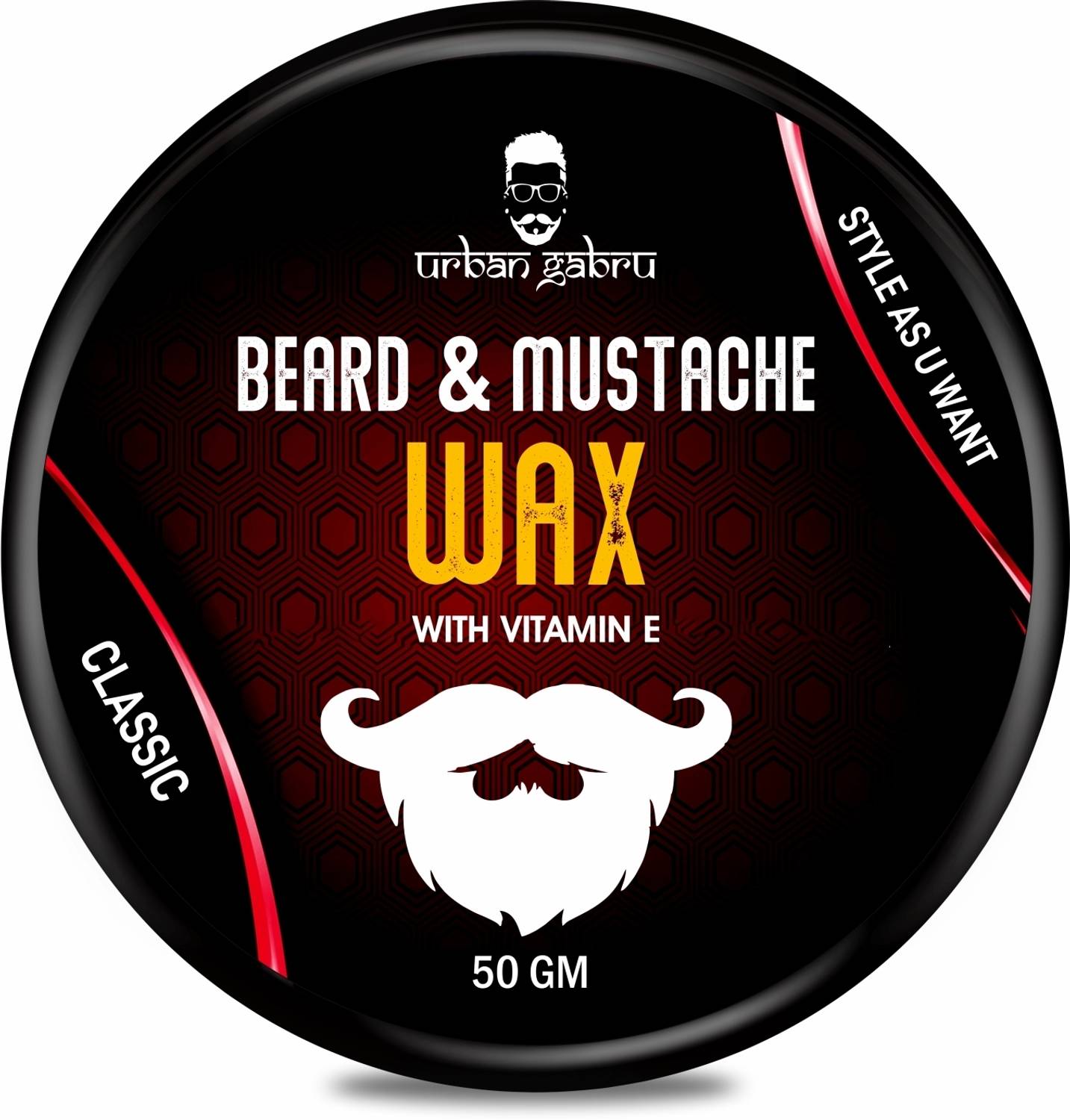 urbangabru Beard & Mustache Wax for strong hold Hair Styler (50 g