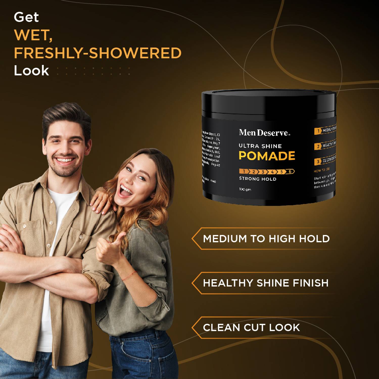 Men Deserve Ultra Shine Pomade for Strong Hold - Image 2