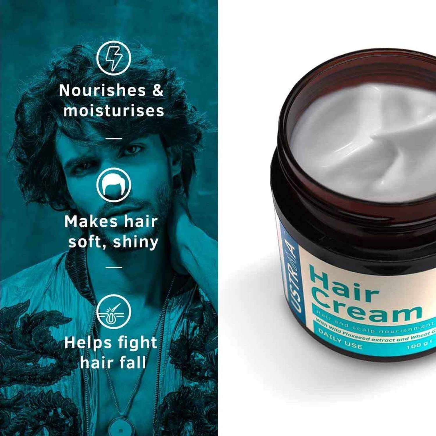 USTRAA Hair Cream for Men - Light Hold - Image 3