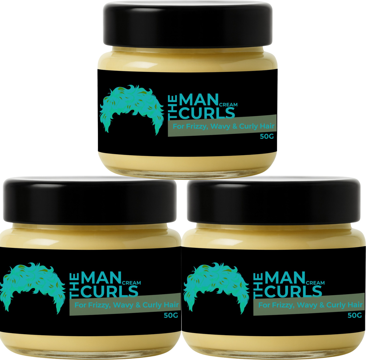 Image of Hegza The Man Curls Hair Cream | Define & Enhance Curls with Natural Hold Hair Styler Hair Cream