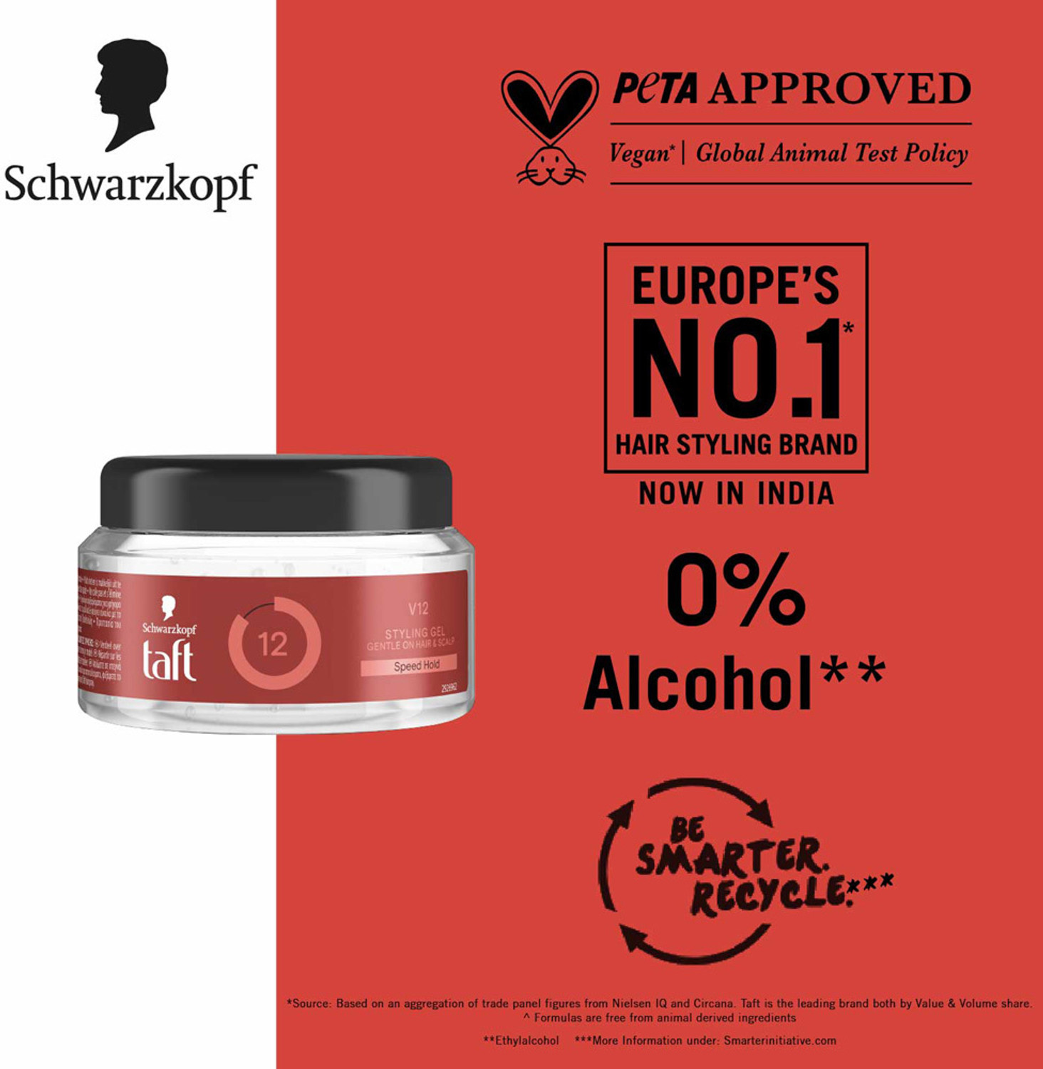 Image of Schwarzkopf TAFT Power V12 Hair Gel With Speed Hold Technology, Non-stick & Easy To Wash Off Hair Gel