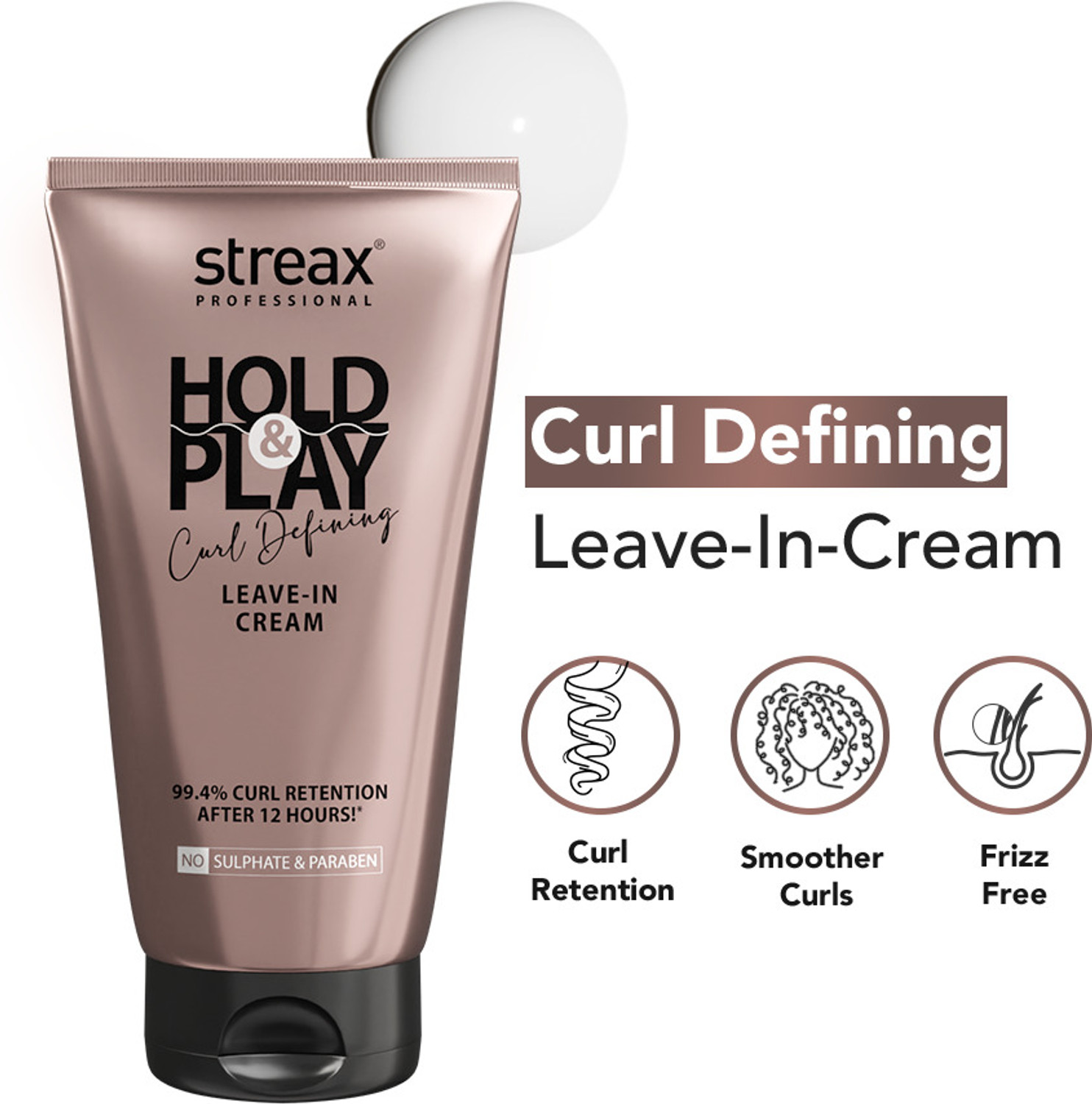 Image of Streax Professional S Curl Defining Cream, 150 gm-Leave In Cream for Wavy & Curly Hair Hair Cream