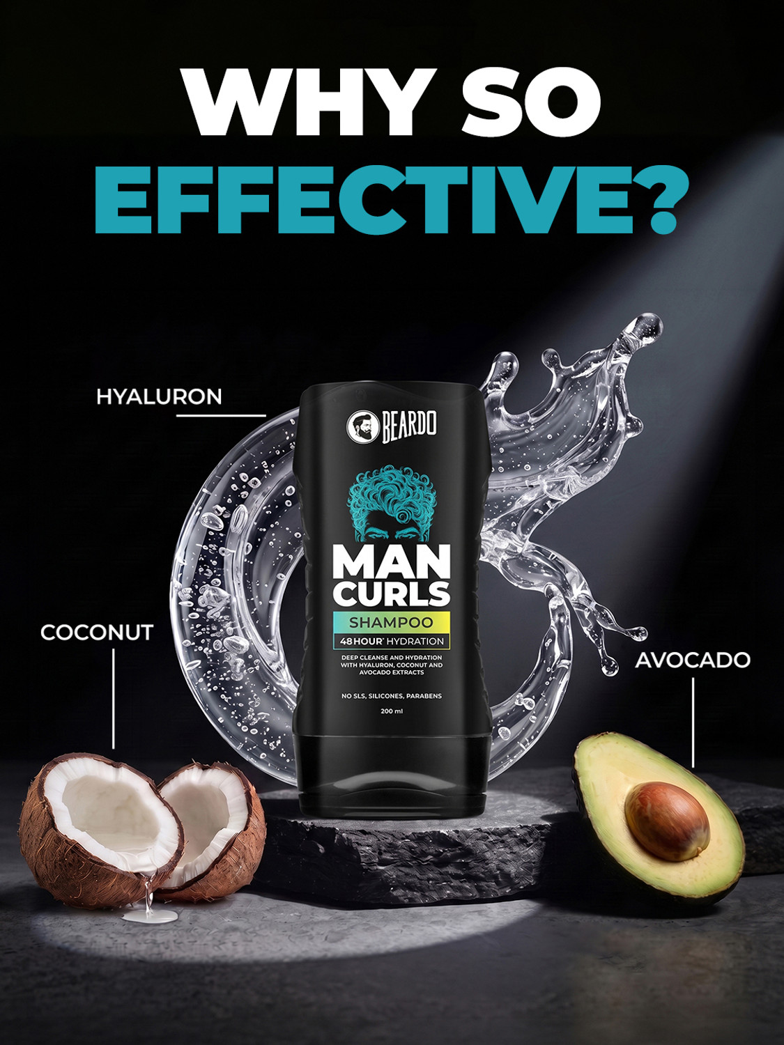 Image of BEARDO Man Curls Shampoo | 48 Hour Hydration | & Man Curls Curly Hair Cream (Set of 2) Hair Cream
