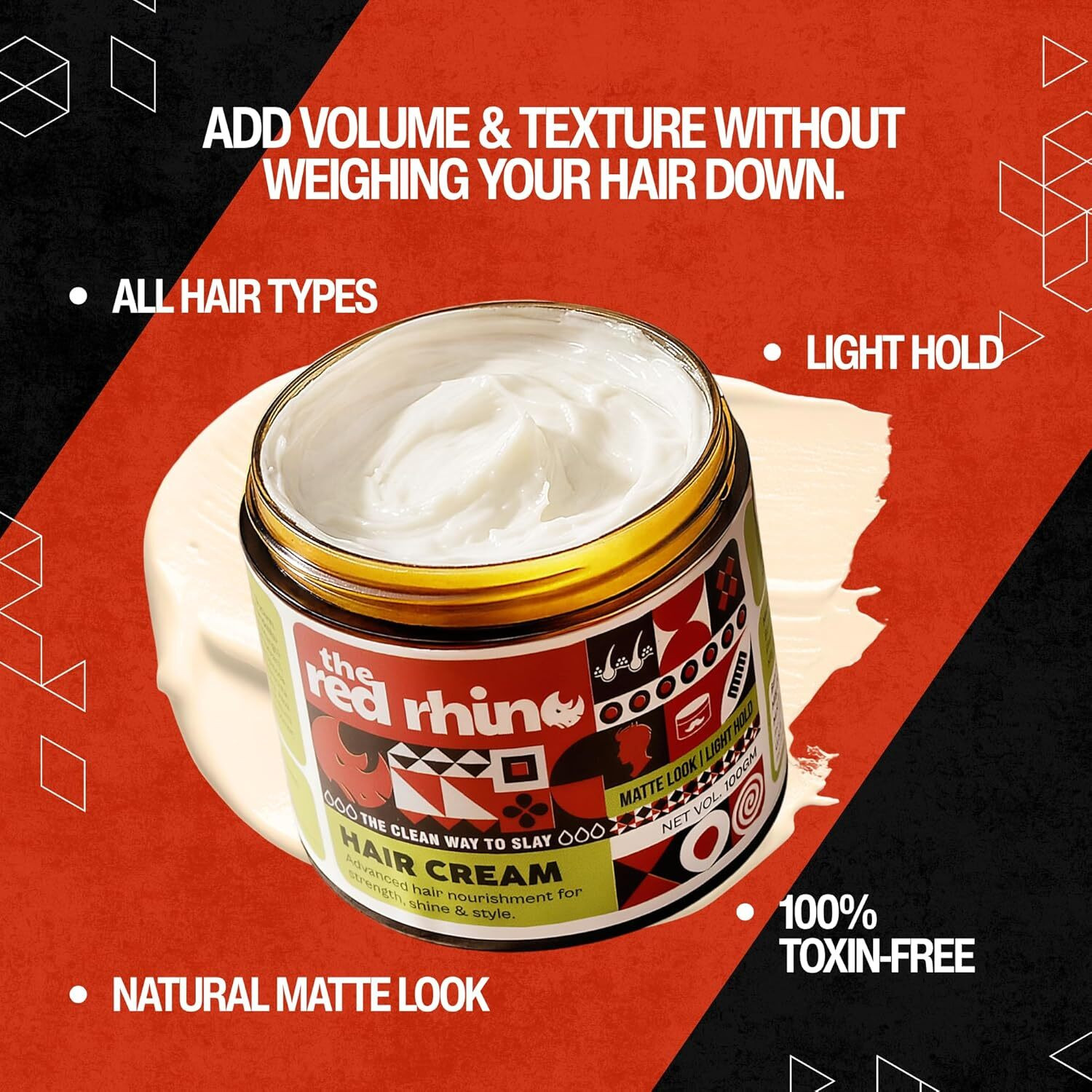 Image of The Red Rhino Hair Cream | Matte Finish & Light Hold | Non-Greasy | 100% Non-Toxic Hair Clay