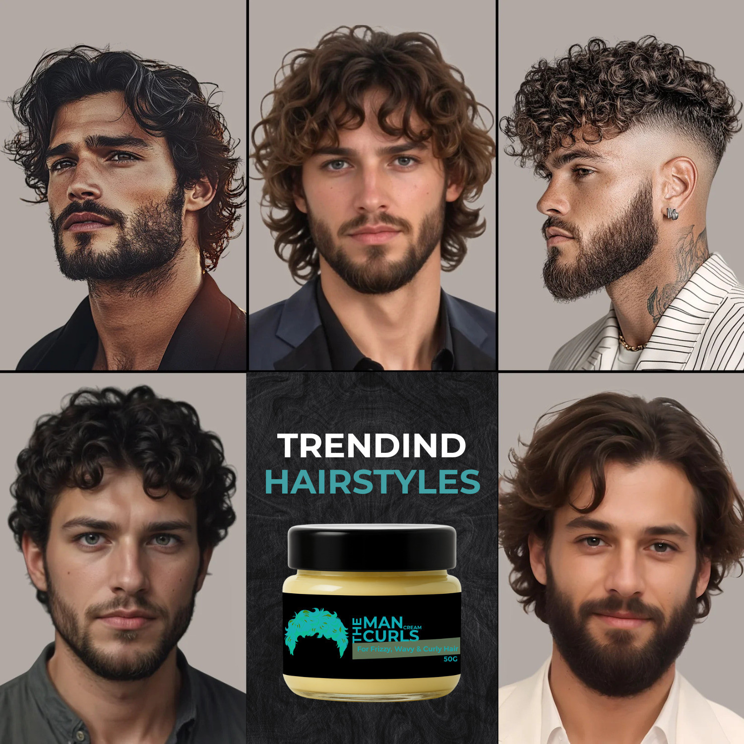 Image of Hegza The Man Curls Hair Cream | Define & Enhance Curls with Natural Hold Hair Styler Hair Cream