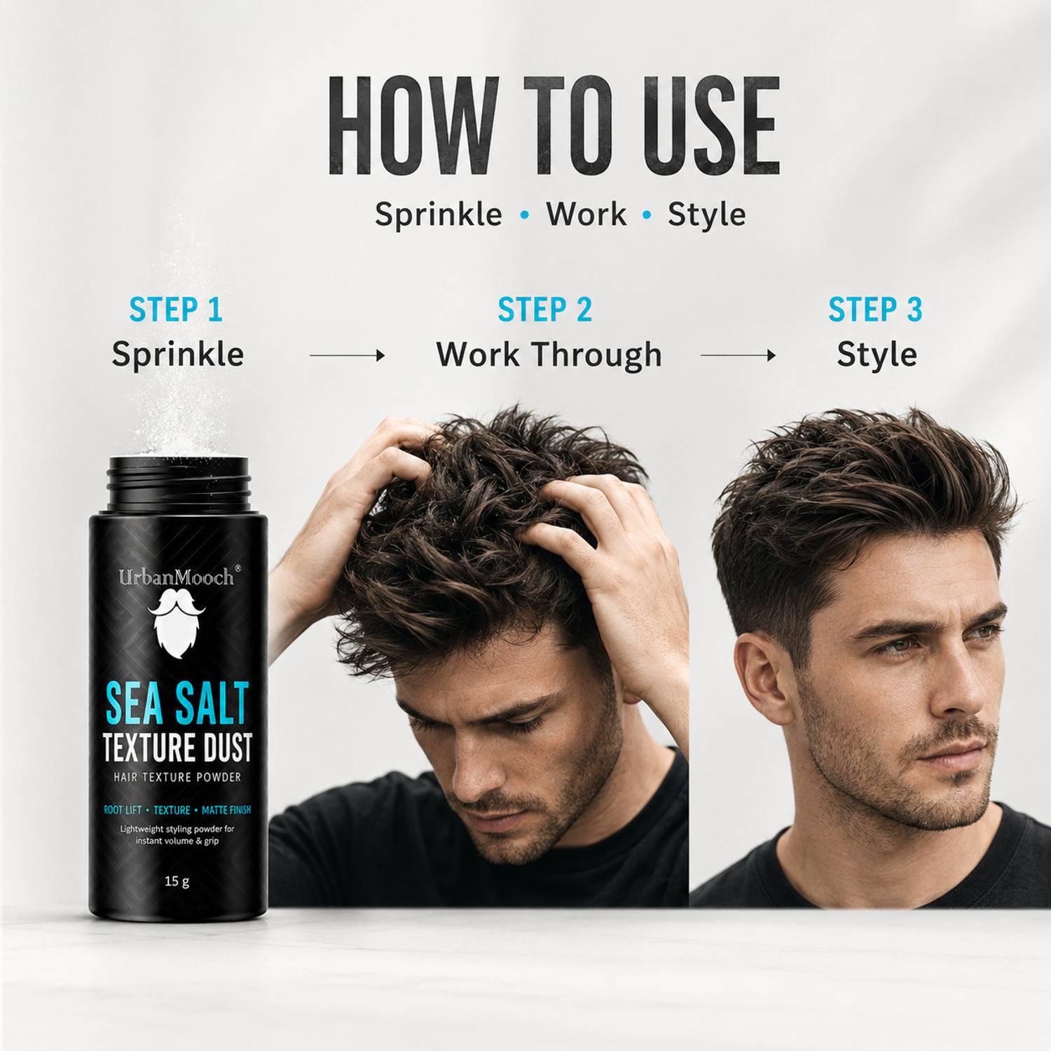 UrbanMooch Sea Salt Hair Texture Powder for Men - Image 4