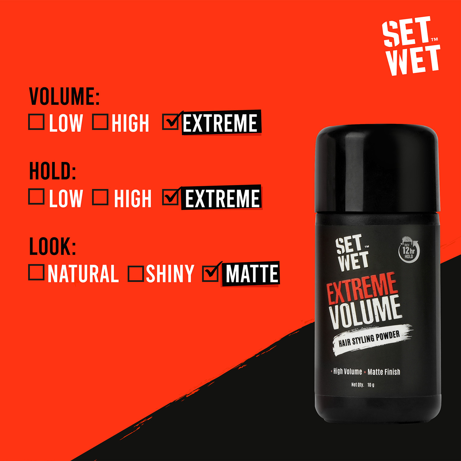 Image of SET WET Extreme Volume Hairstyling Powder 10g|Strong Hold & Matte Finish Hair Powder