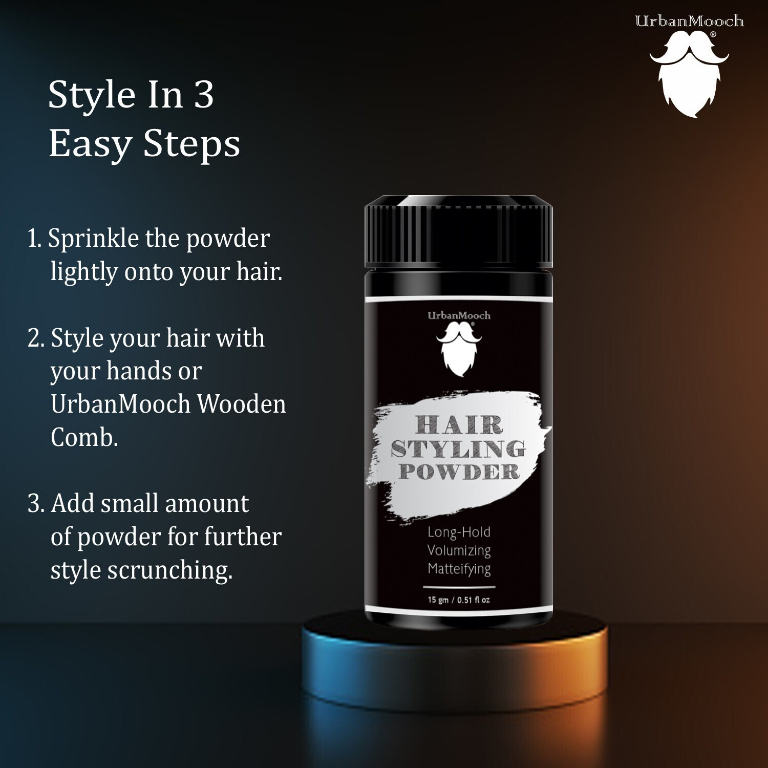 Image of UrbanMooch Hair Volumizing Powder Wax strong hold | Matte Finish | Hair Styling Powder Hair Styler (15 g)