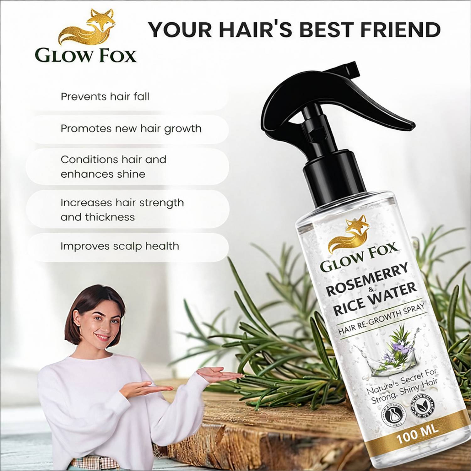 Glow Fox Rosemary Hair Growth Spray - Image 5