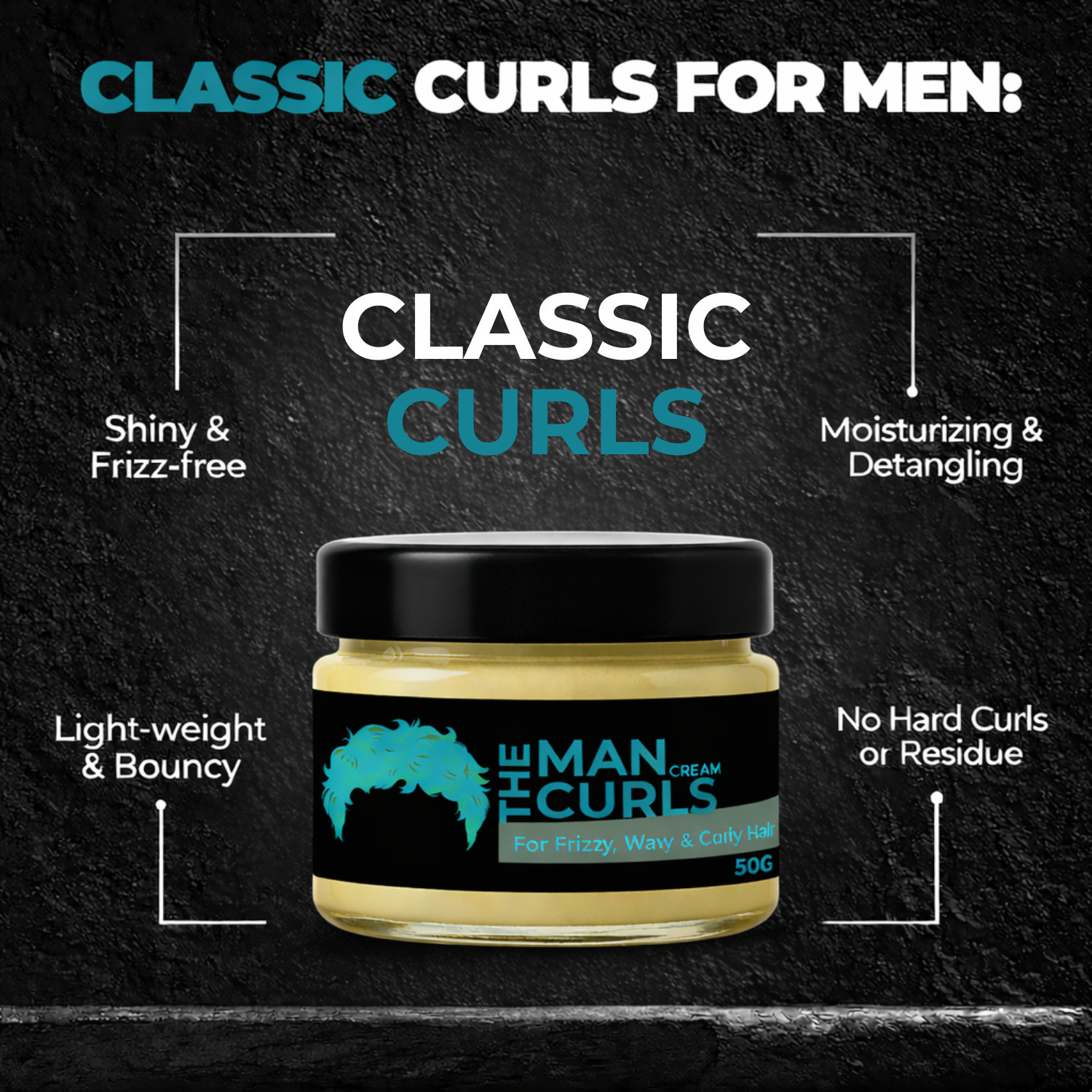 Image of Hegza The Man Curls Hair Cream | Define & Enhance Curls with Natural Hold Hair Styler Hair Cream