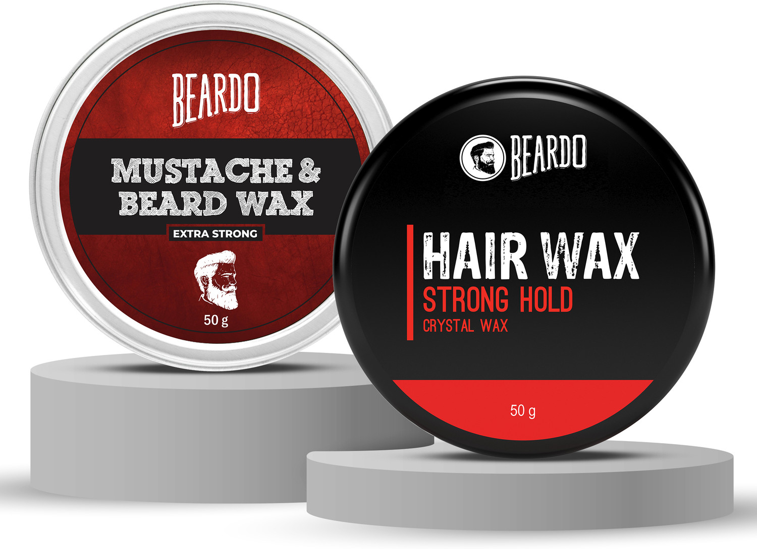 Image of BEARDO Strong Hold Crystal Gel Wax, Beard & Mustache Wax Extra Strong (Set of 2) Hair Wax