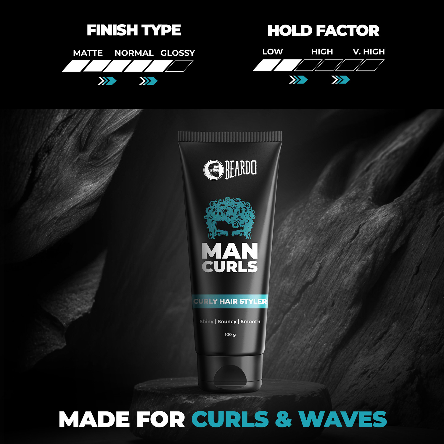 Image of BEARDO Man Curls Curly Hair Cream for Men & Hair Serum for All Hair Types (Set of 2) Hair Cream